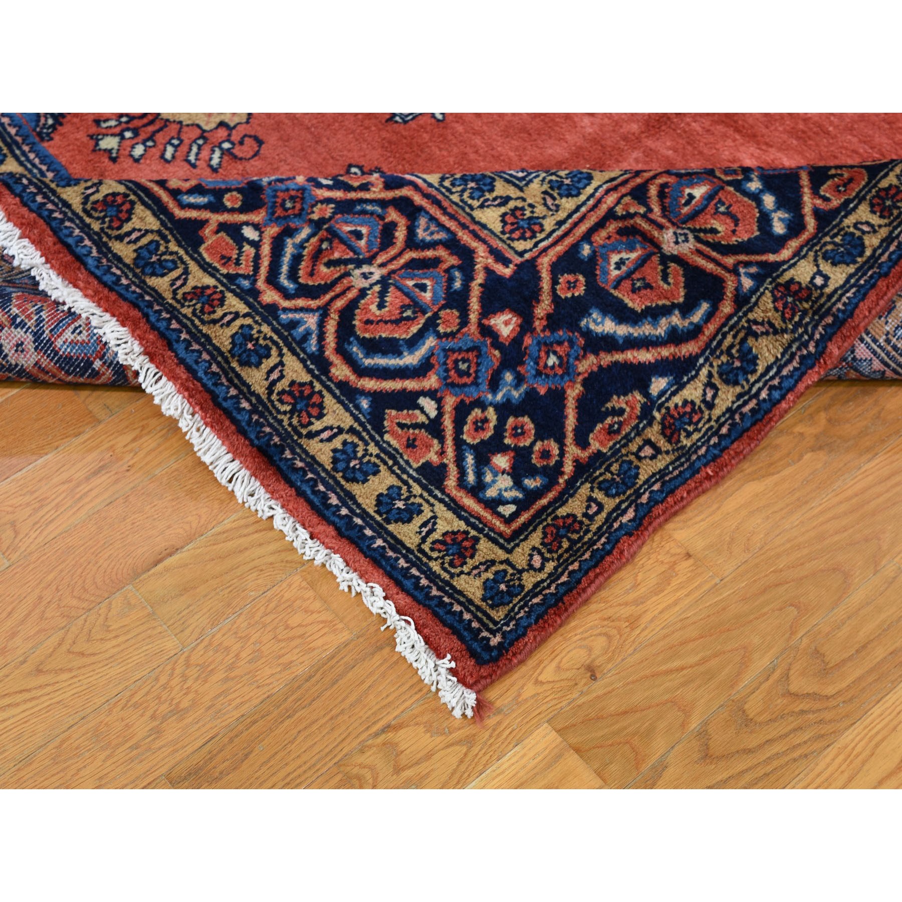 7-4 x11-3  Red New Persian Viss With Bijar Design Open Field Pure Wool Hand Knotted Oriental Rug 
