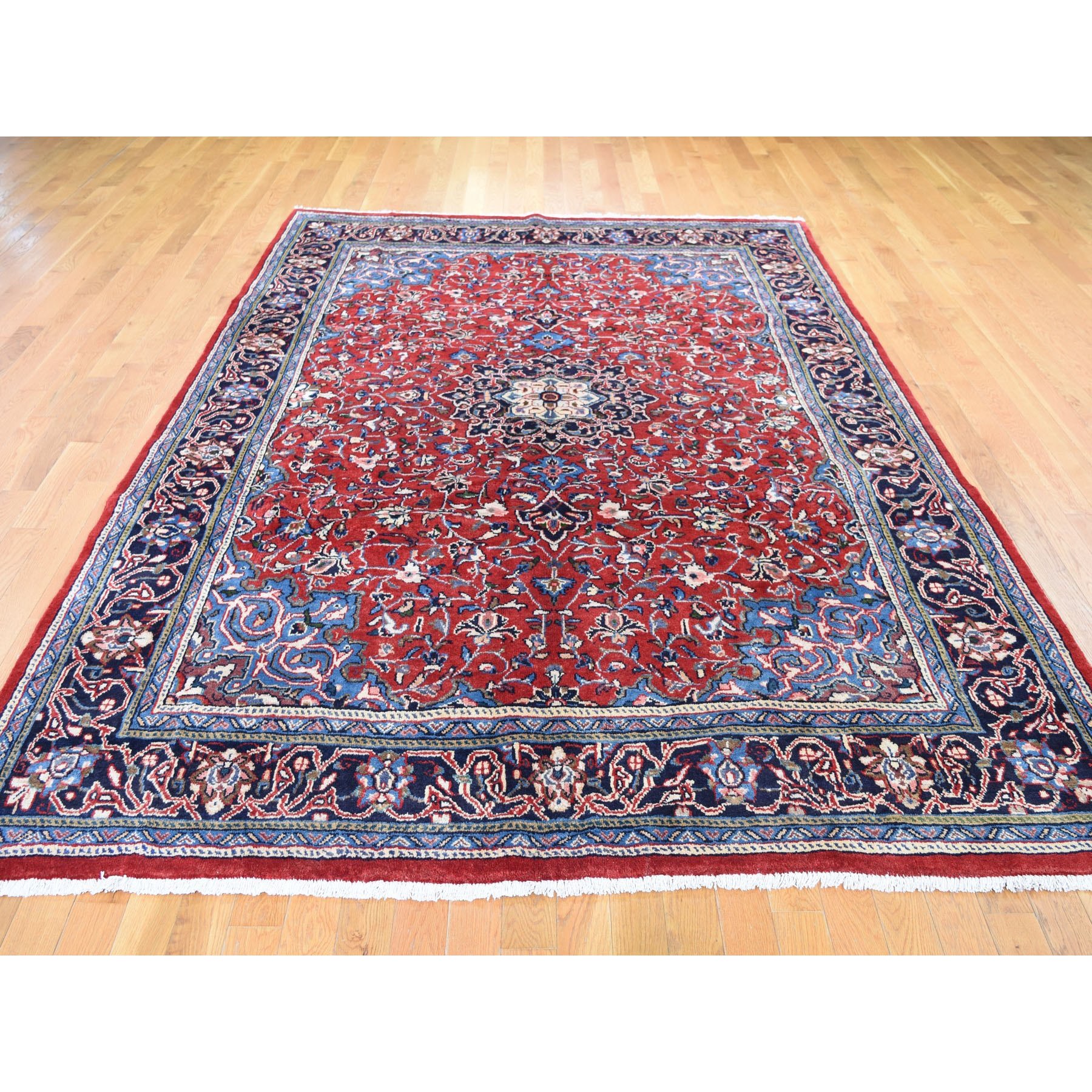 6-9 x10-5  Red New Persian Pure Wool Sarouk Mahal Hand Knotted Oriental Rug 