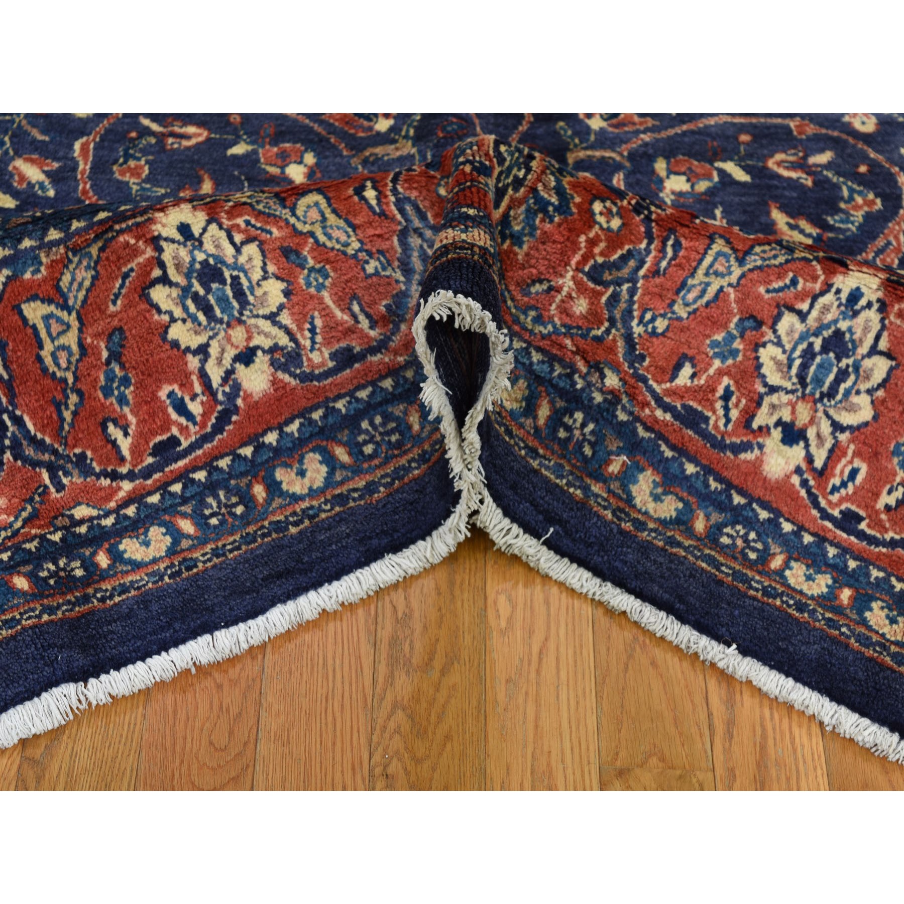 7-8 x11- Navy Vintage Persian Mahal Pure Wool Hand Knotted Oriental Rug 