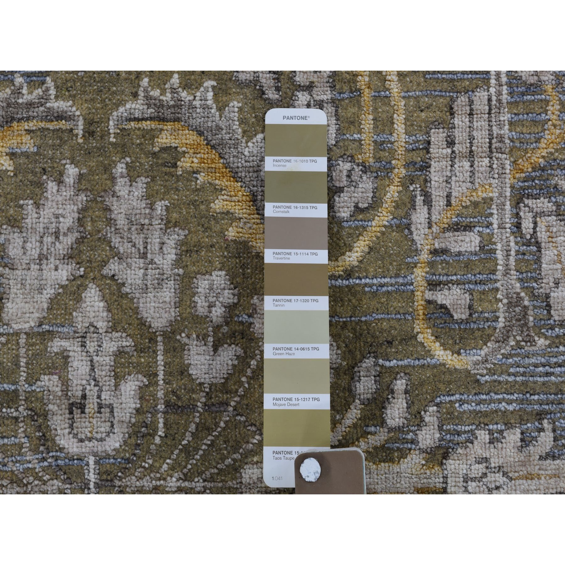 10-x10- Square Silk with Textured Wool Transitional Sarouk Hand Knotted Oriental Rug 