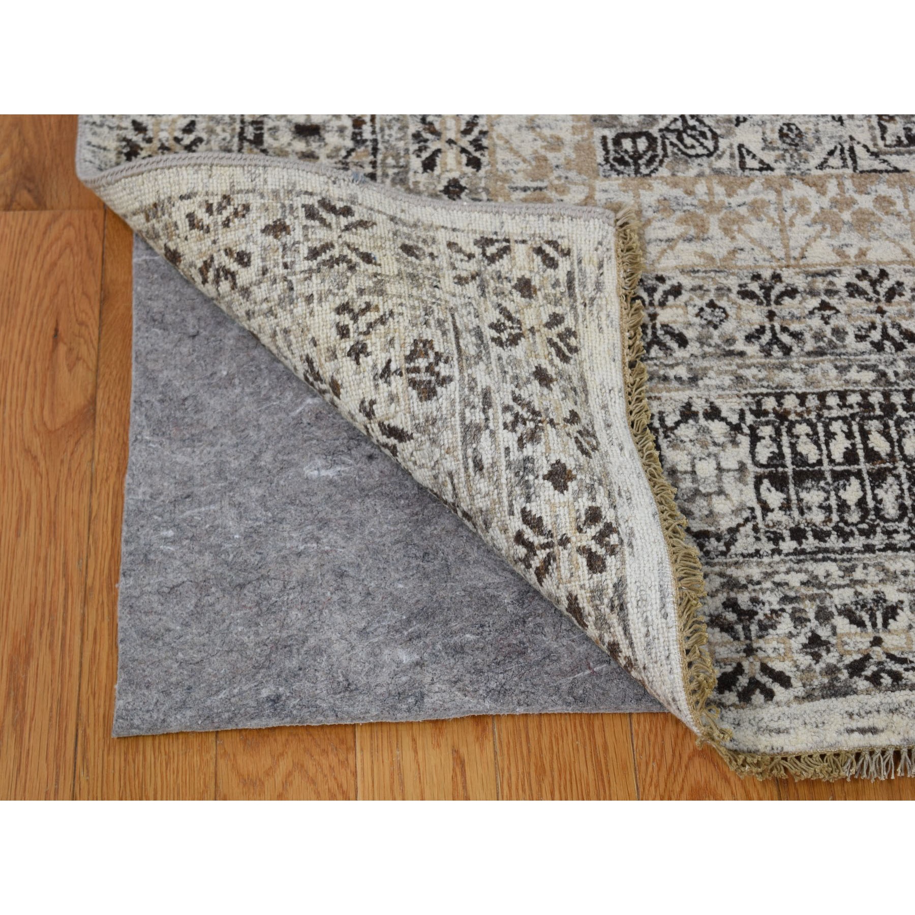 9-x12- Mamluk Design Hand-Knotted Undyed Natural Wool Oriental Rug 
