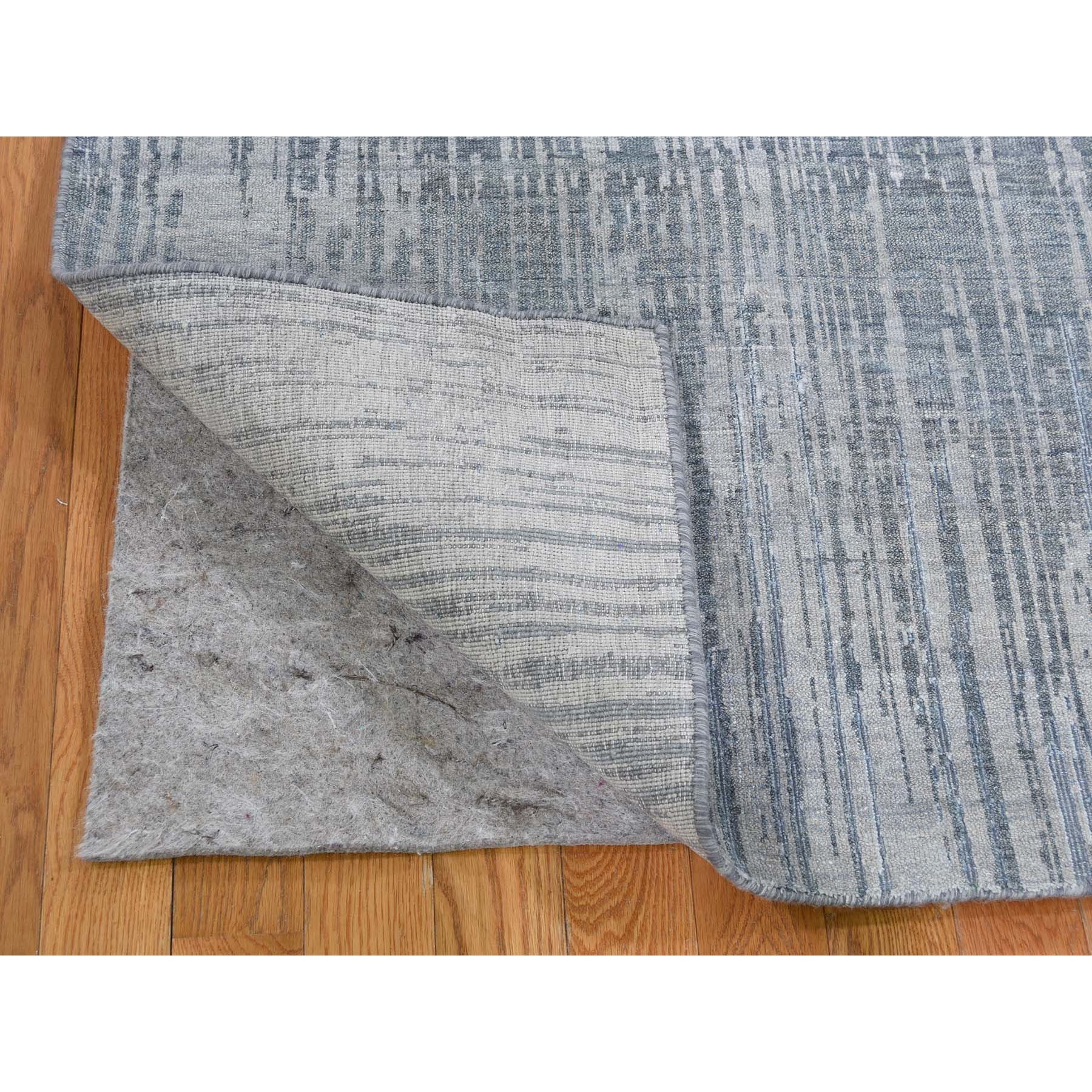 6-1 x9-2  Gray Ombre Design Pure Silk Hand Knotted Oriental Rug 
