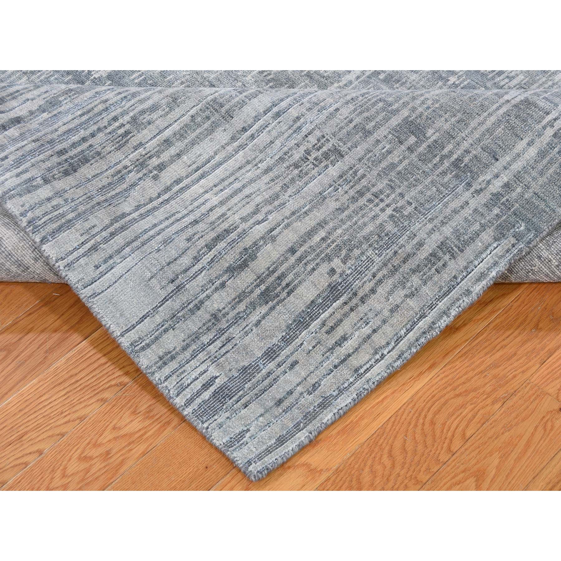 6-1 x9-2  Gray Ombre Design Pure Silk Hand Knotted Oriental Rug 