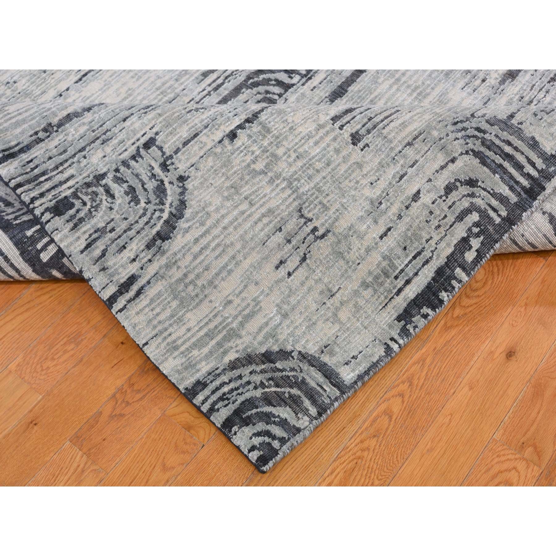 10-x14-5  THE CANE, Pure Silk With Textured Wool Hand-Knotted Oriental Rug 
