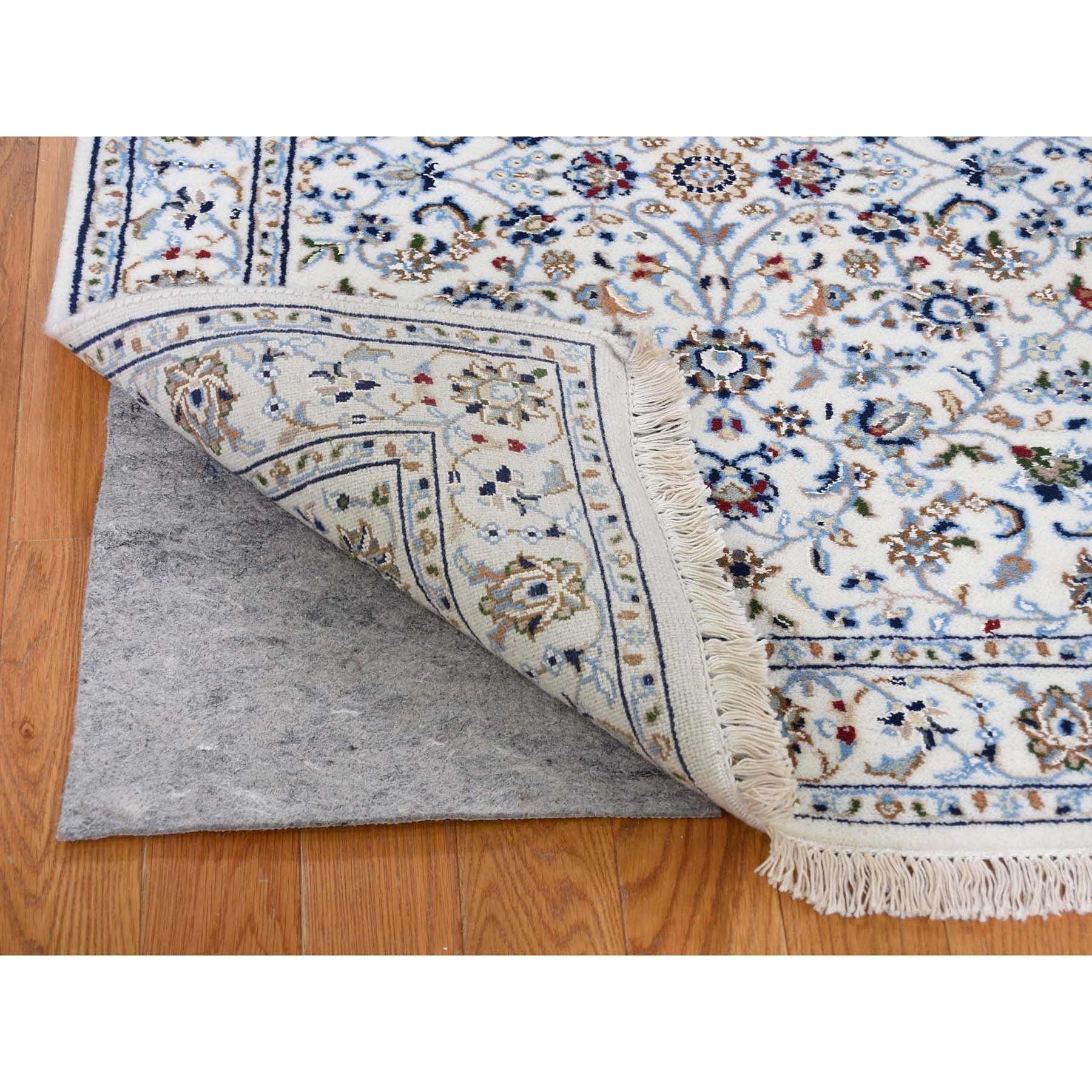 2-9 x6-2  Ivory Runner Nain Wool And Silk All Over Design 250 KPSI Hand Knotted Oriental Rug 