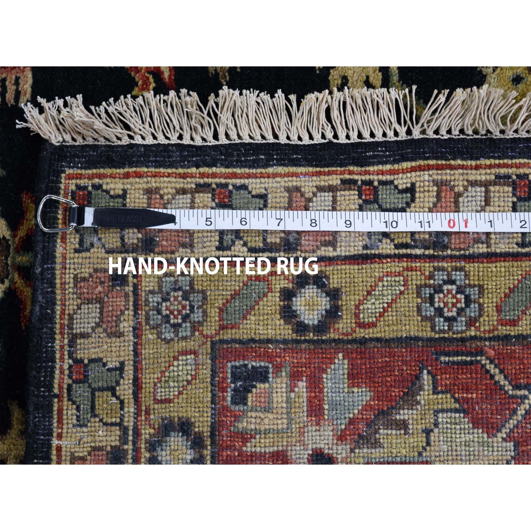 10-1 x13-9  Black Karajeh Design Hand Knotted Pure Wool Oriental Rug 