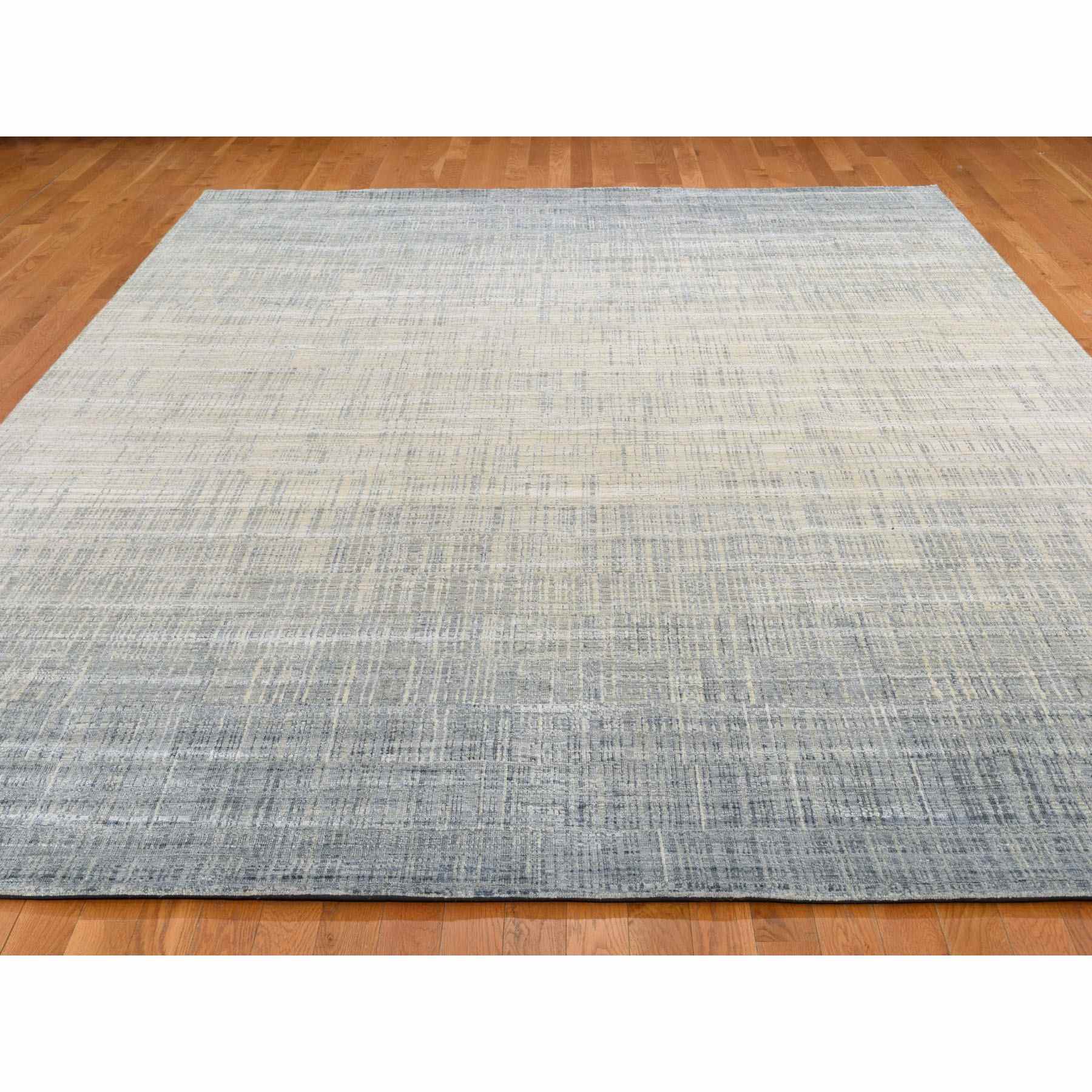 8-10 x12-4  Silk With Textured Wool Ombre Design Hand Knotted Oriental Rug 