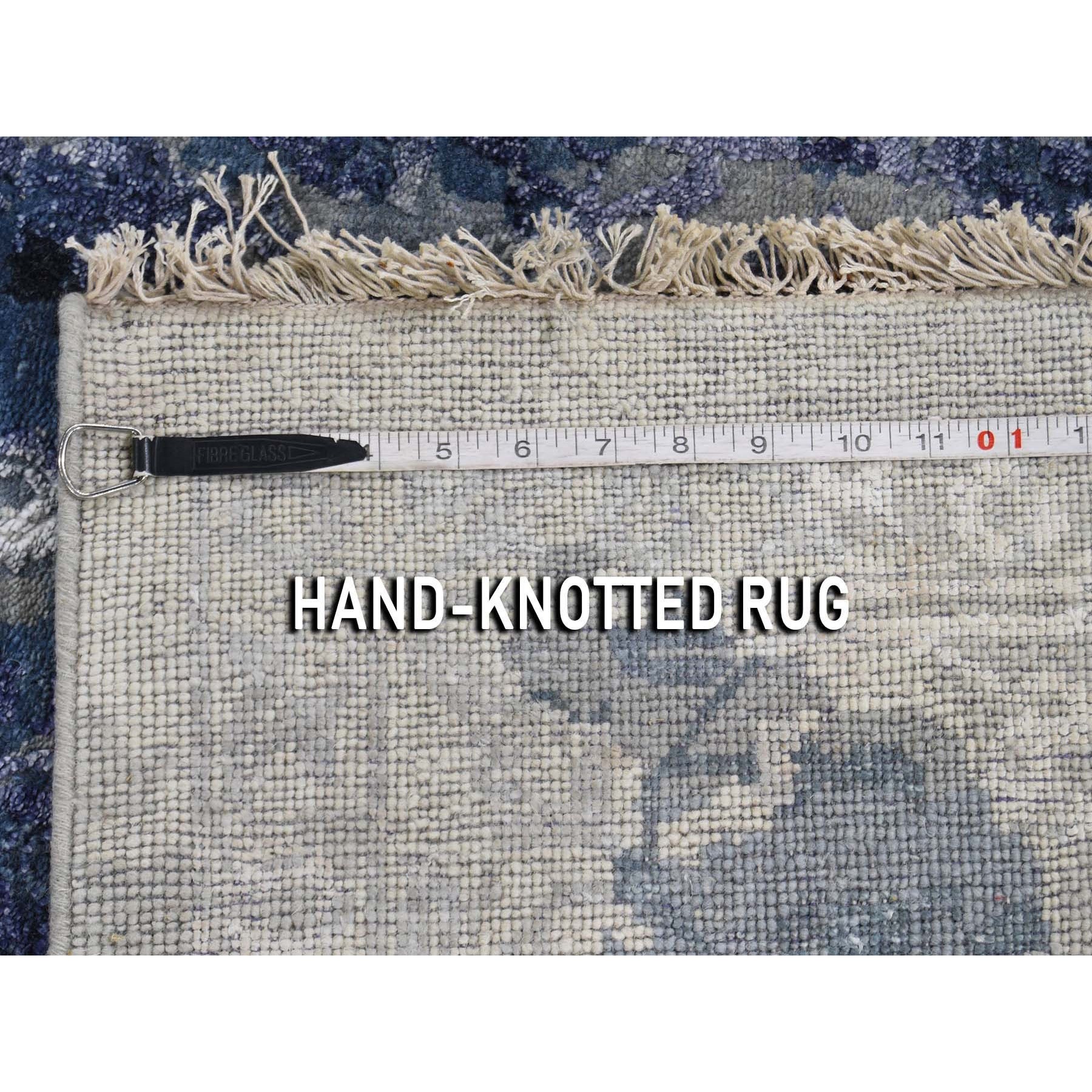 9-x11-9  Wool And Silk Shibori Design Tone On Tone Hand Knotted Oriental Rug 