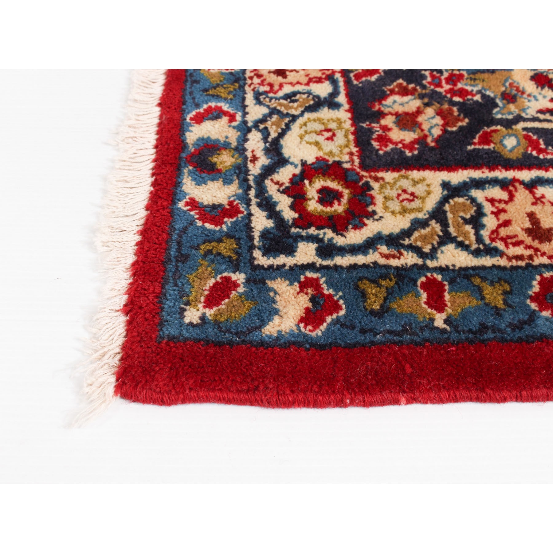 9-10 x14-1  Red Semi Antique Persian Isfahan Pure wool Hand Knotted Oriental Rug r47881