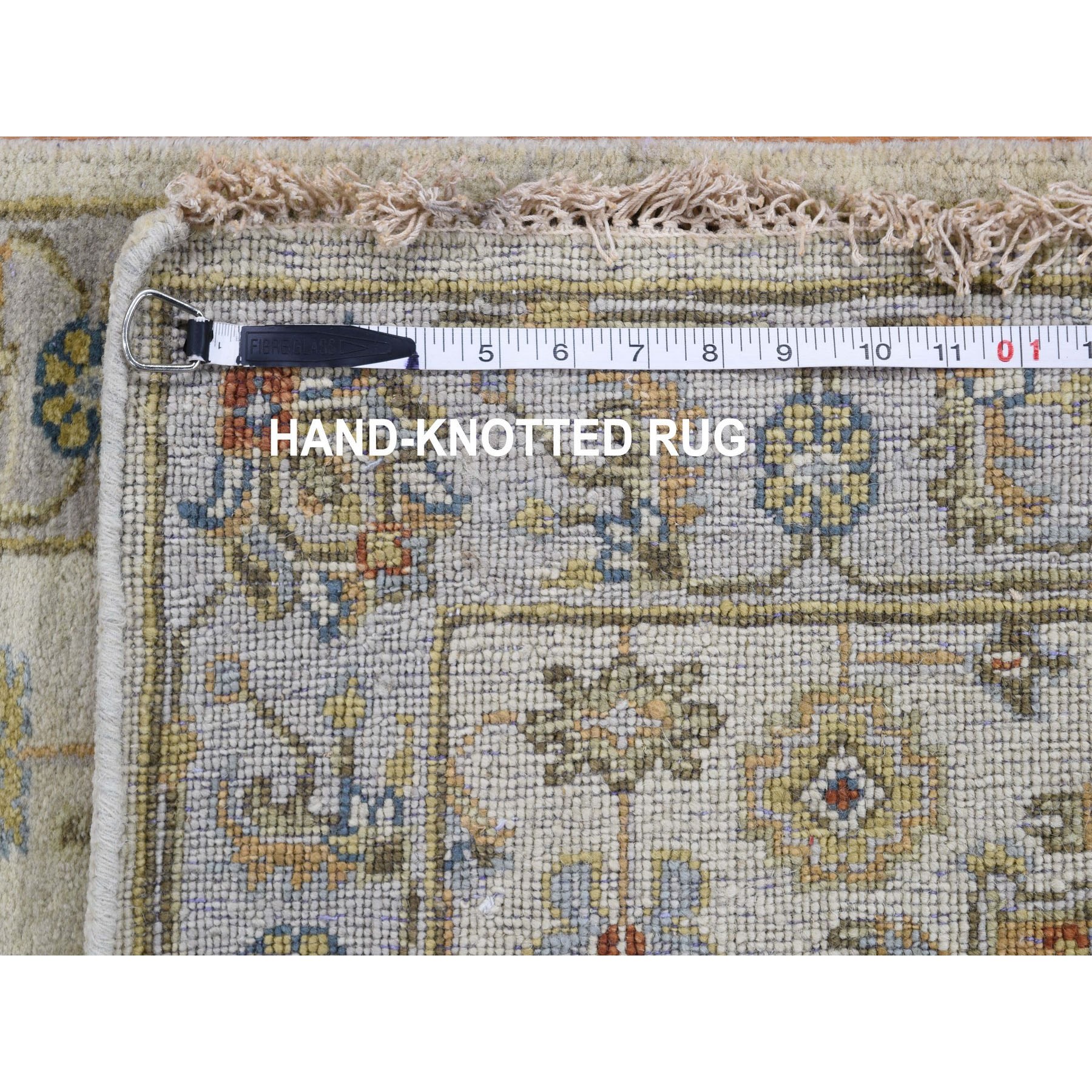 2-8 x8- Ivory Karajeh Design Pure Wool Hand Knotted Oriental Rug 