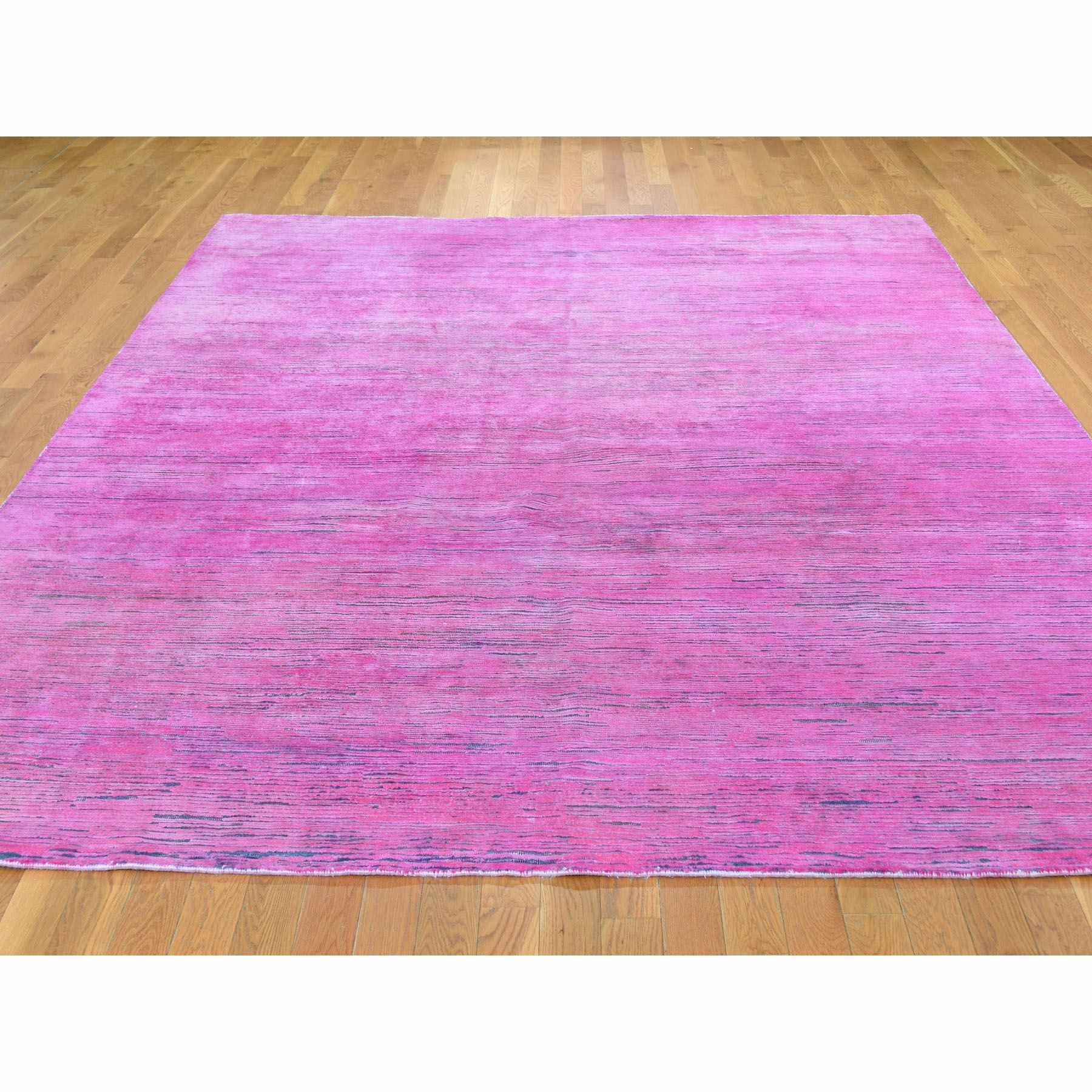 8-x10- Pink Overdyed Silk With Textured Wool Hand Knotted Oriental Rug 