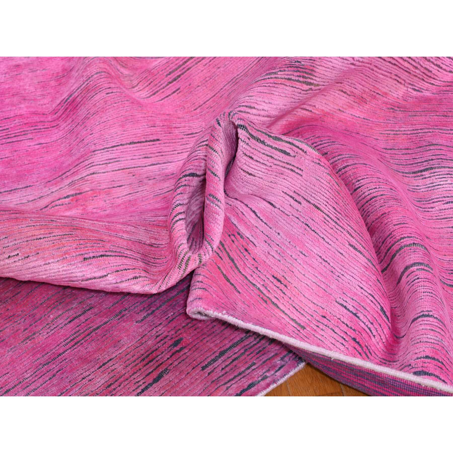 8-x10- Pink Overdyed Silk With Textured Wool Hand Knotted Oriental Rug 