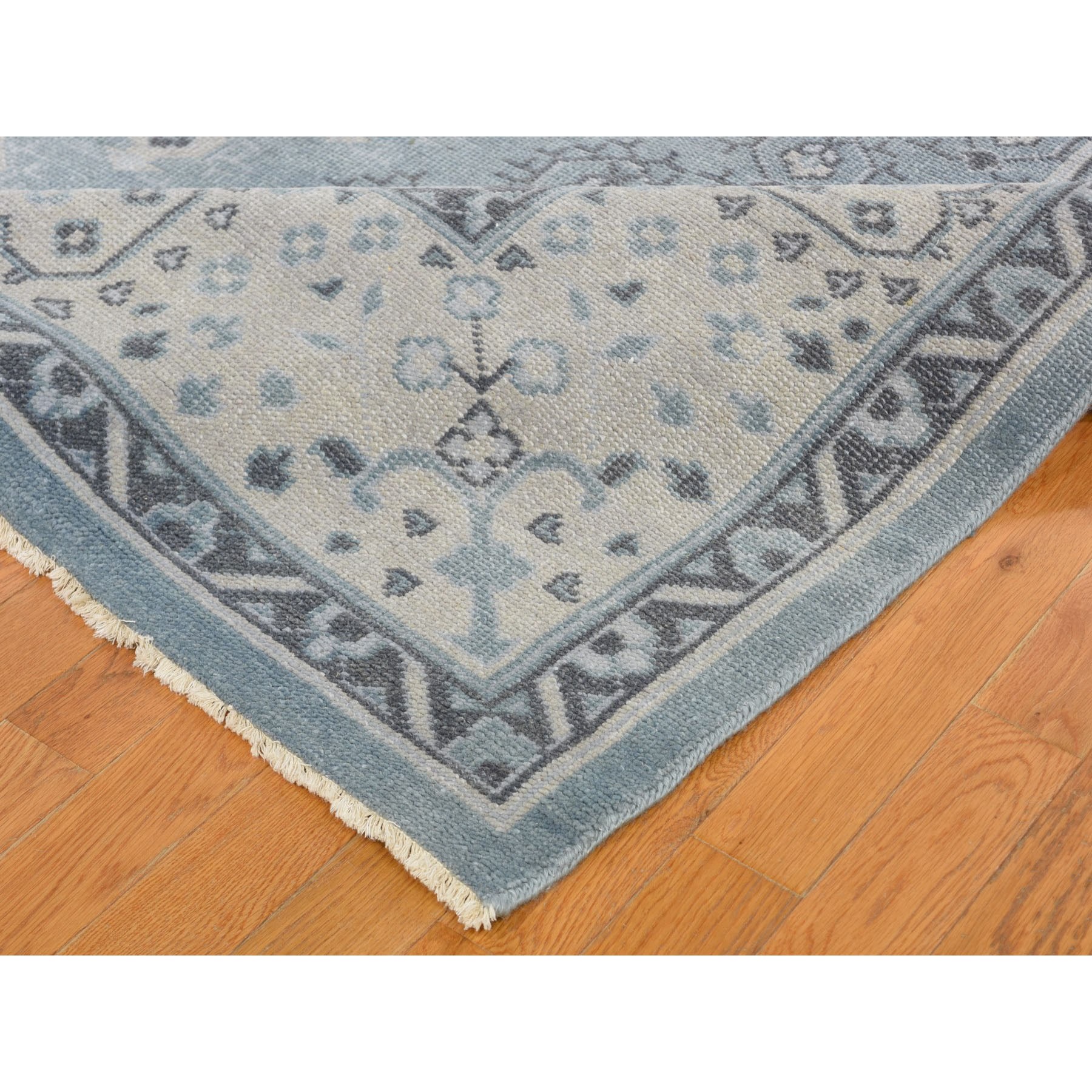 10-x13-9  Turkish Knot Oushak Cropped Thin Hand Knotted Oriental Rug 