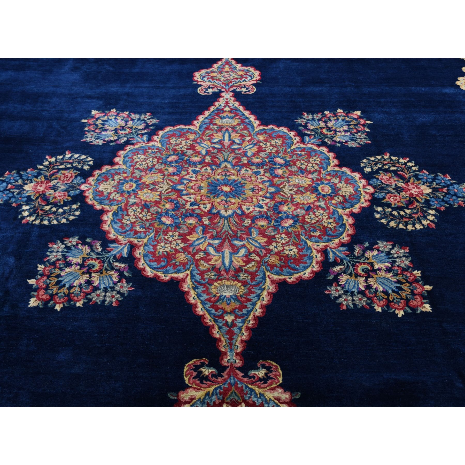 10-9 x16-10  Oversized Navy Antique Persian Kerman Good Cond Hand Knotted Oriental Rug 