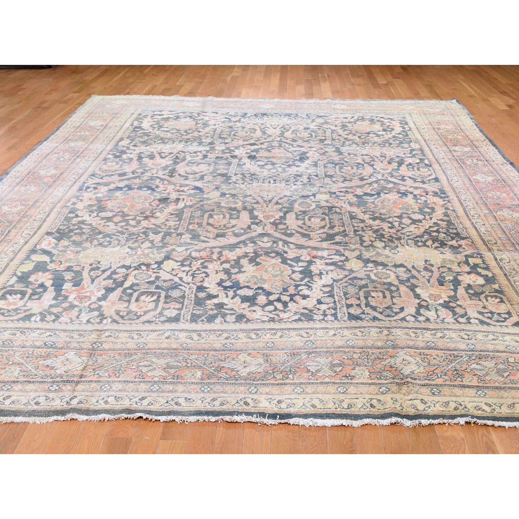10-7 x13-6  Navy Antique Persian mahal Good Cond Pure Wool Hand Knotted Oriental Rug 
