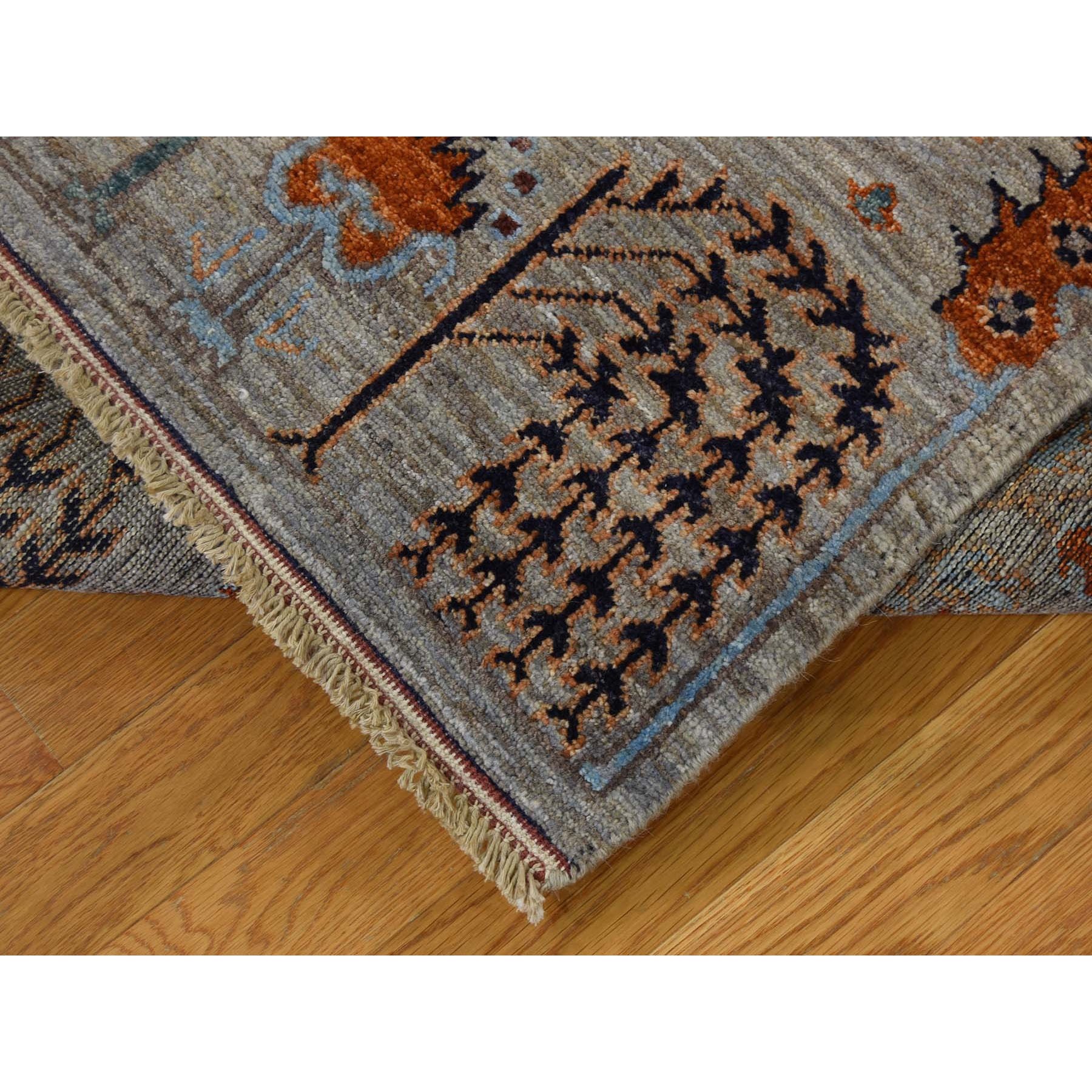 2-6 x12-4  Gray Peshawar Willow And Cypress Tree Design Hand Knotted Oriental Runner Rug 