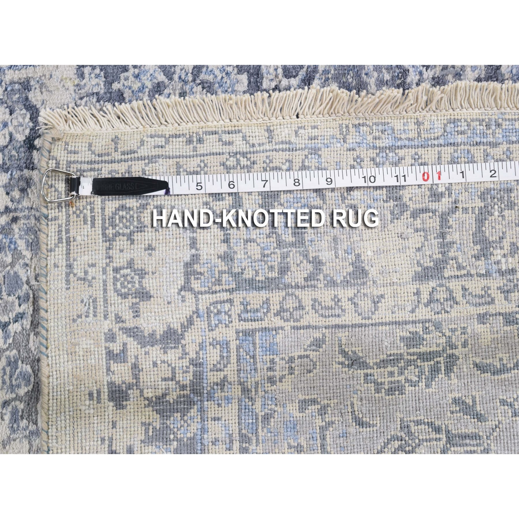 2-5 x10- Gray Broken Persian Design With Pure Silk Runner Hand Knotted Oriental Rug 