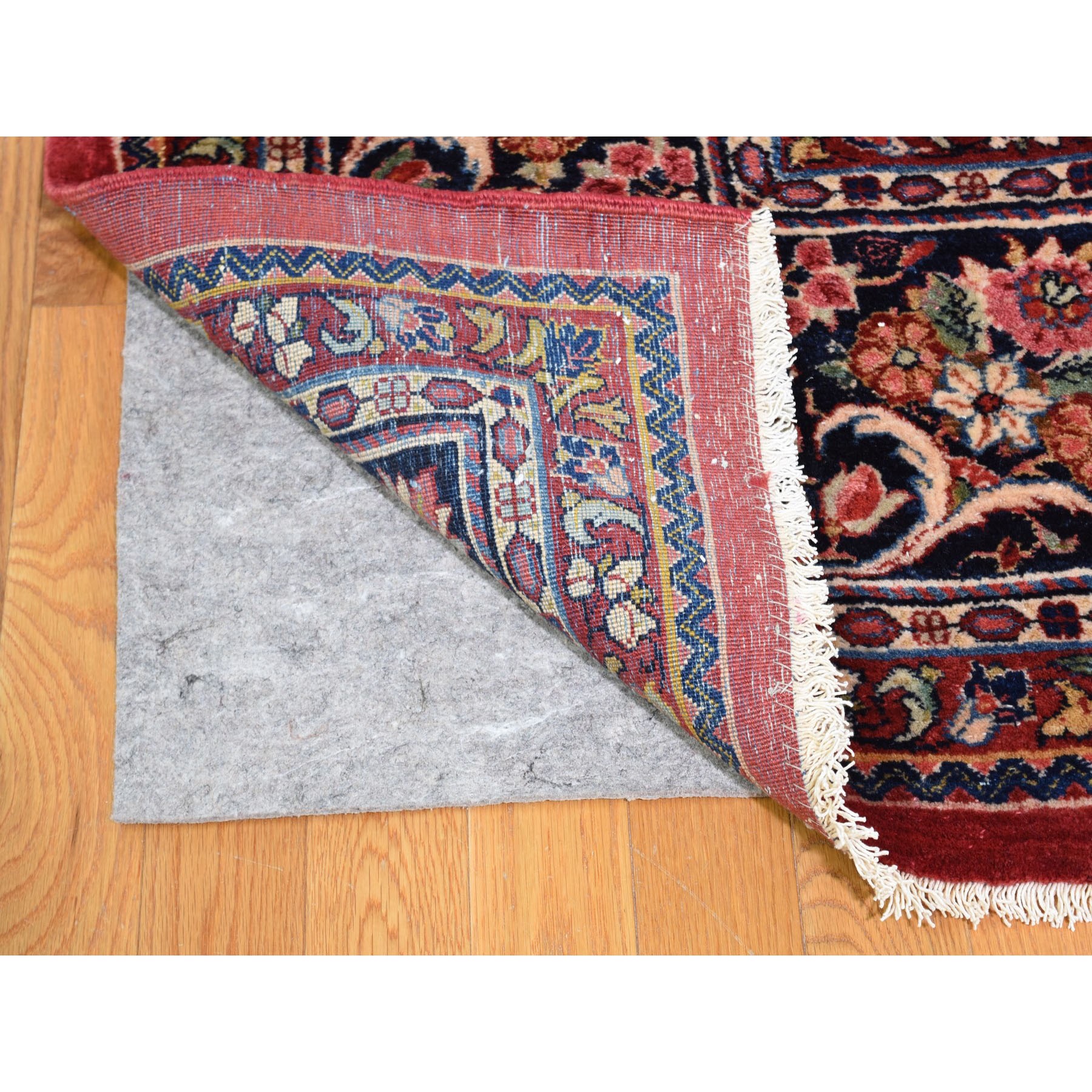 10-2 x17-3  Oversized Red Semi Antique Persian Sarouk Full Soft Pile Clean Open Field Hand Knotted Oriental Rug 