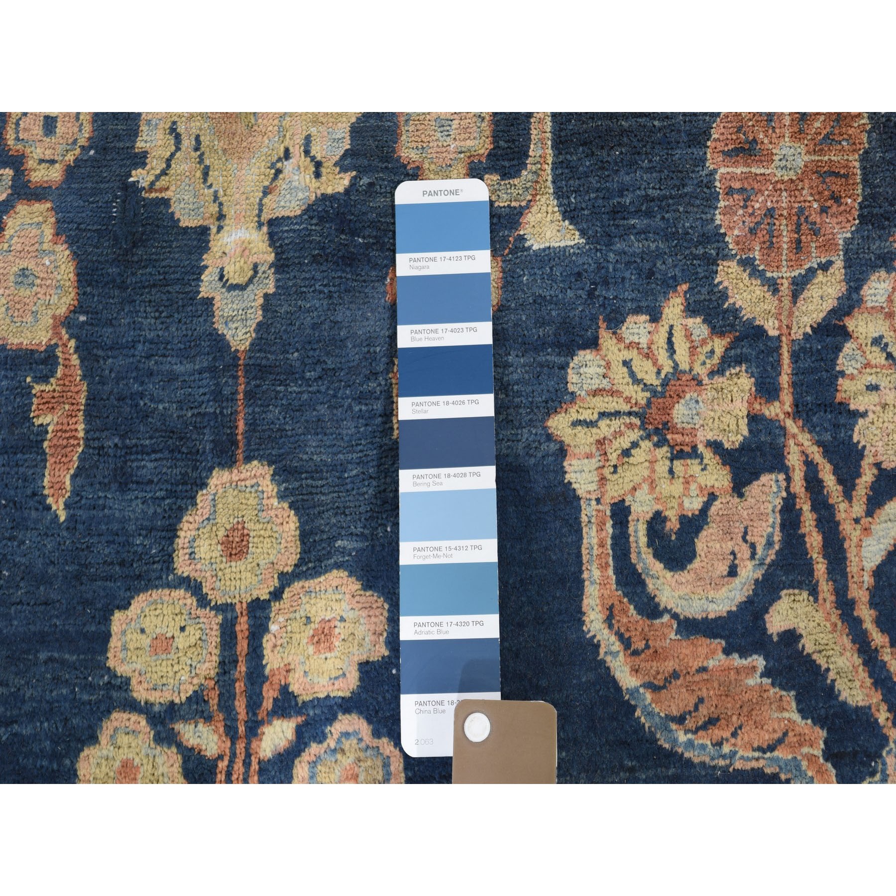 10-7 x14-10  Blue Antique Persian Mohojaren Sarouk Full Soft Pile Abrush Hand Knotted Oriental Rug 