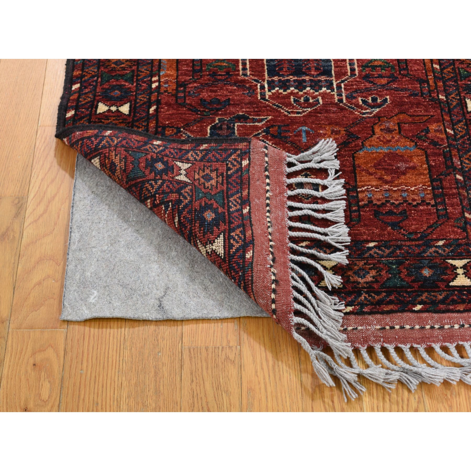 2-7 x4- Afghan Ersari Boteh Design Pure Wool Hand Knotted Oriental Rug 