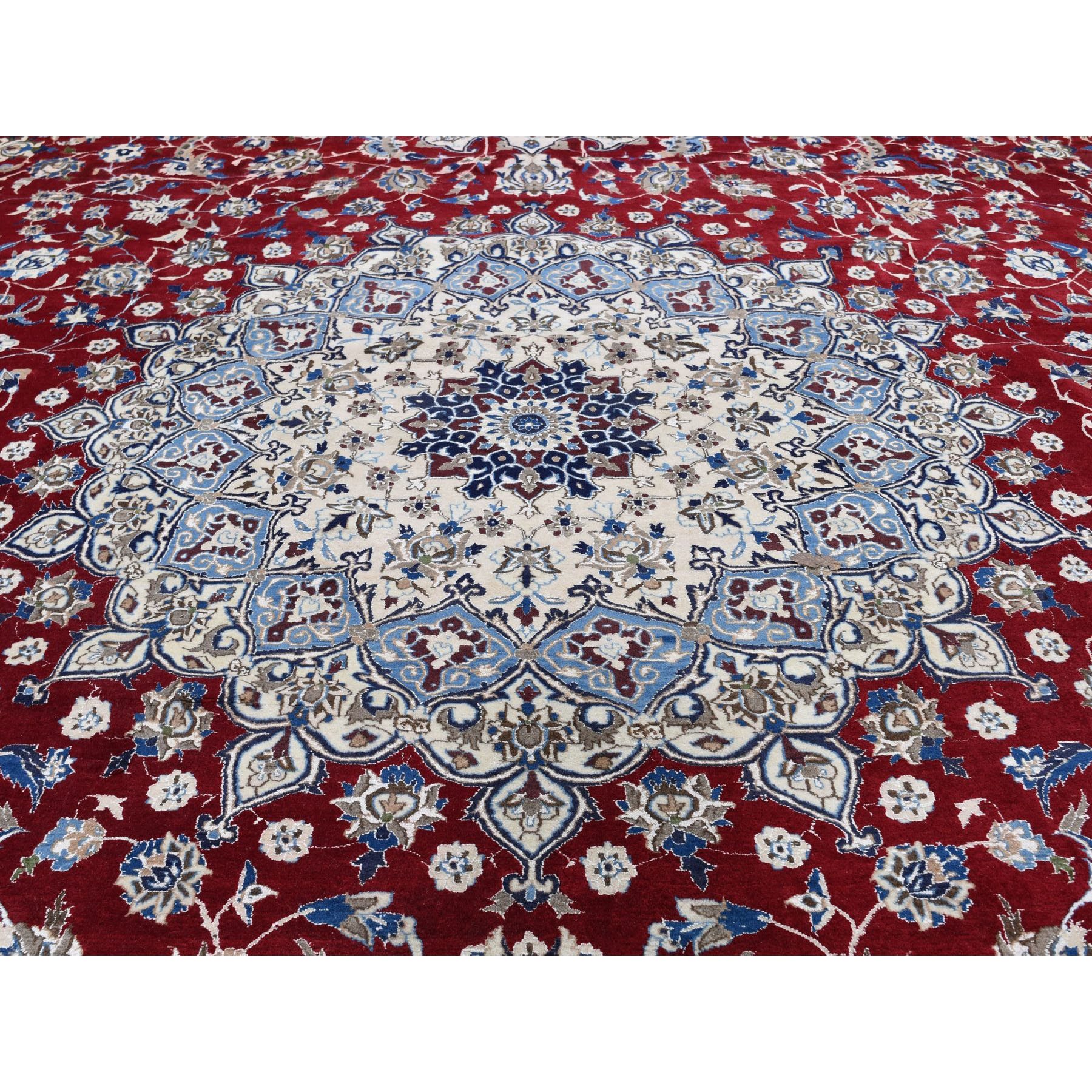 16-2 x26-6- Mansion Size Wool And Silk 250 KPSI Persian Nain Hand Knotted Oriental Rug 