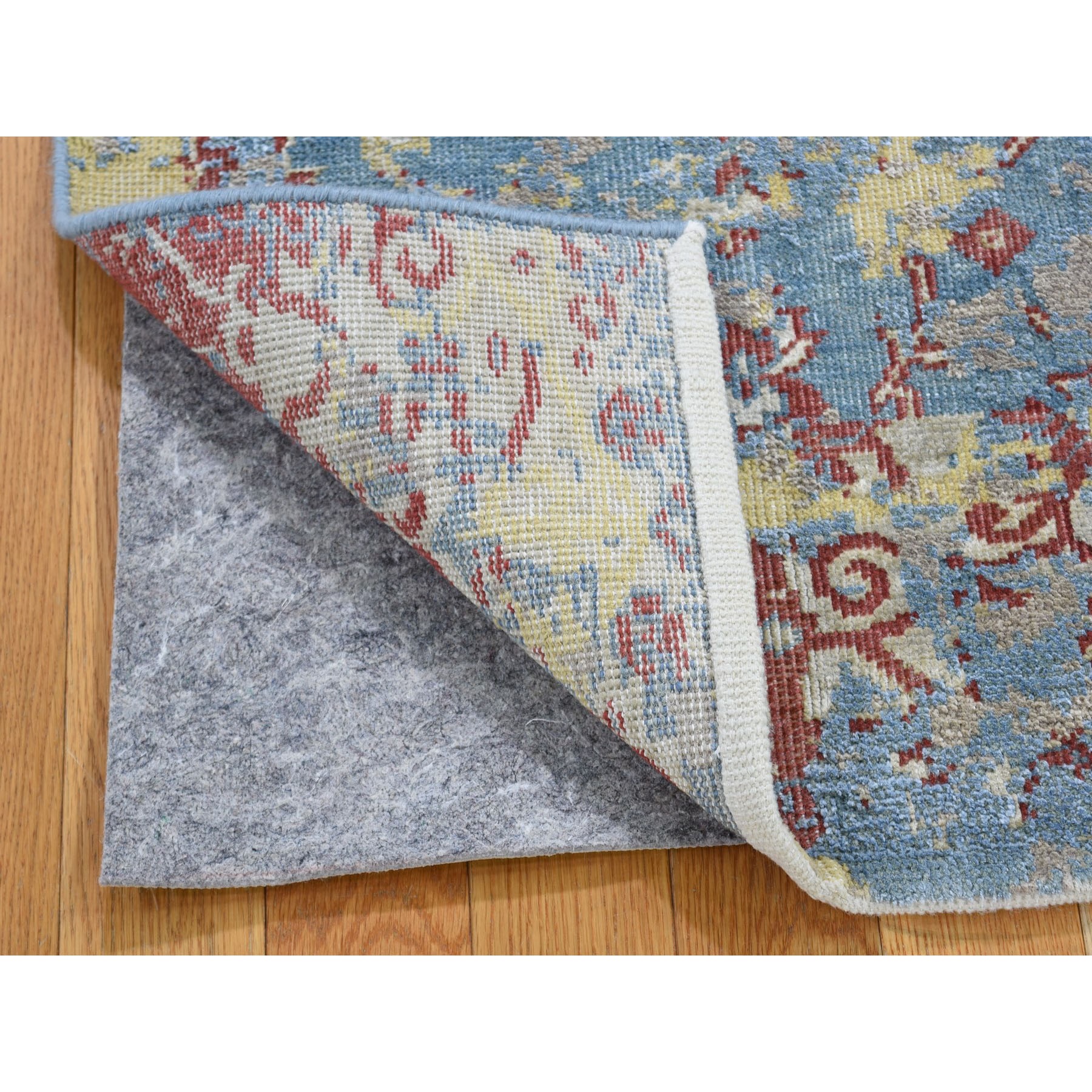 2-x3- Silk With Textured Wool Broken Design Hand Knotted Oriental Rug 