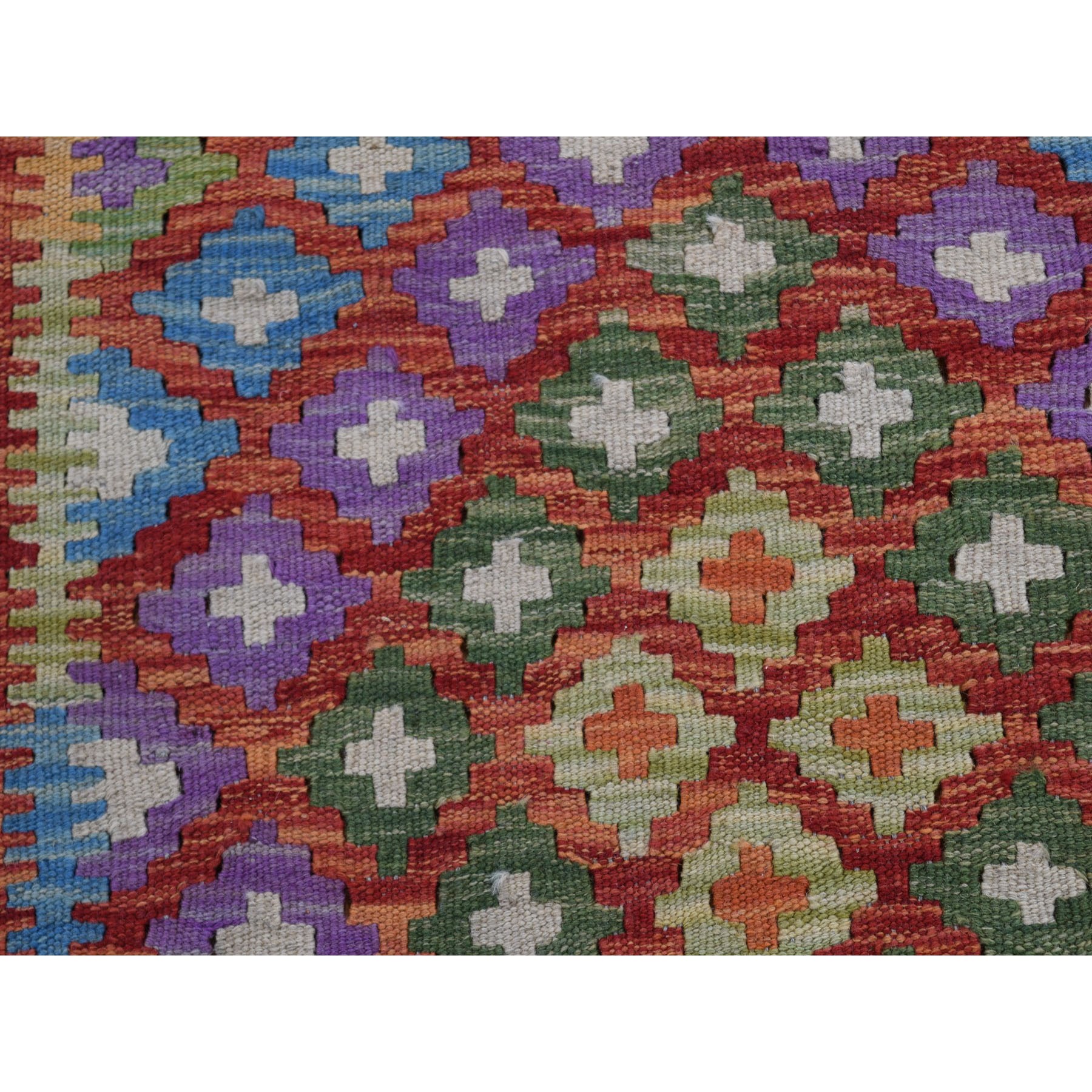 4-3 x6-4  Colorful Afghan Kilim Pure Wool Hand Woven Oriental Rug 