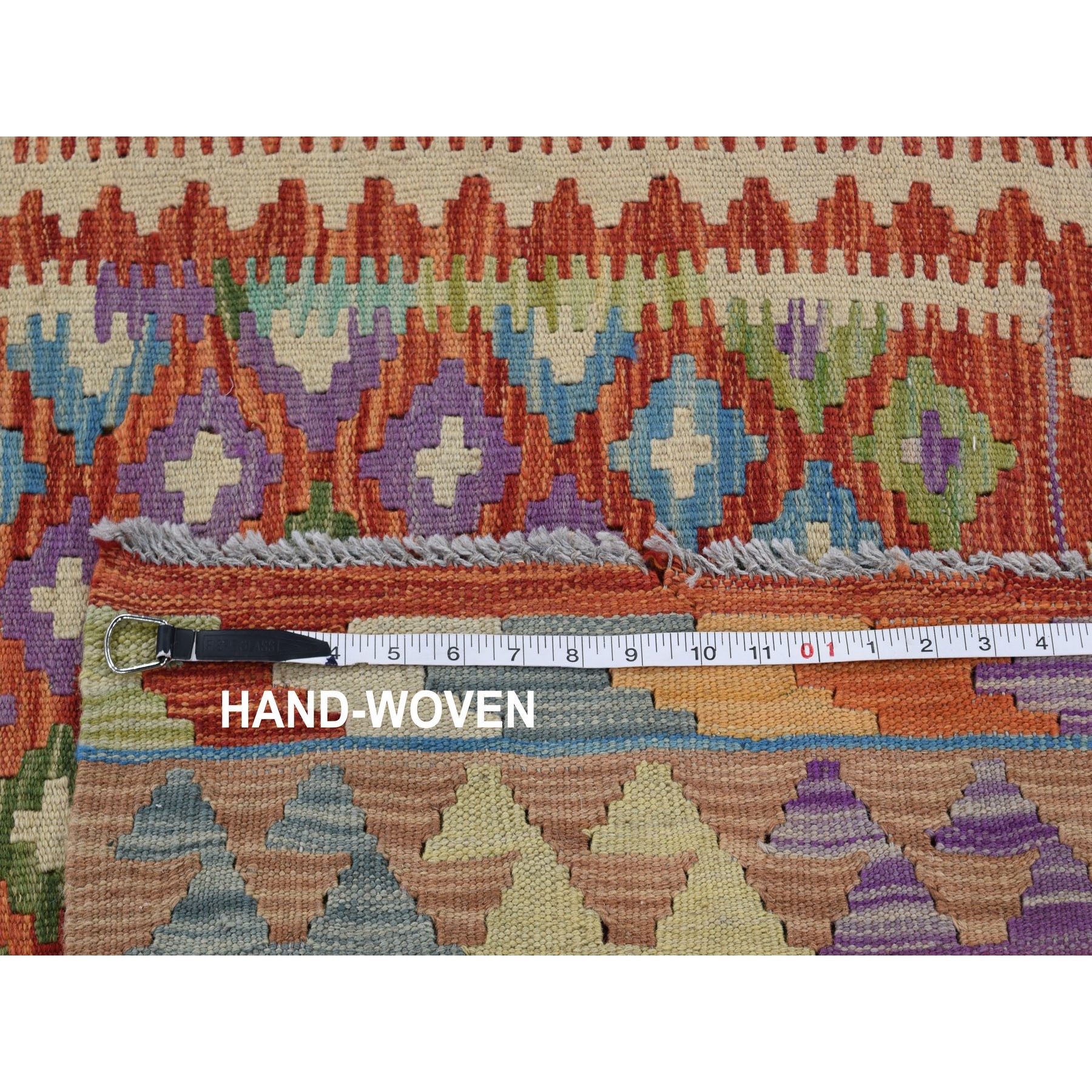 4-3 x6-4  Colorful Afghan Kilim Pure Wool Hand Woven Oriental Rug 