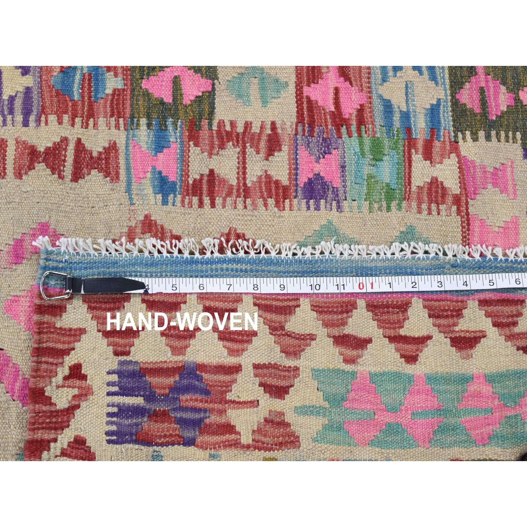 3-2 x4-10  Colorful Afghan Kilim Pure Wool Hand Woven Oriental Rug 