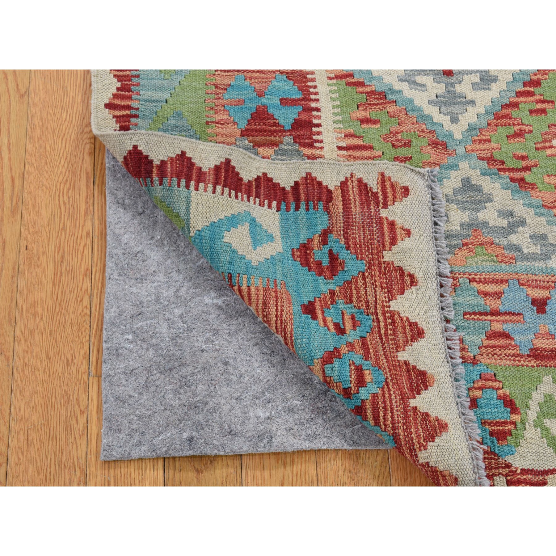 4-x5-9  Veggie Dyes Afghan Kilim Pure Wool Hand Woven Oriental Rug 
