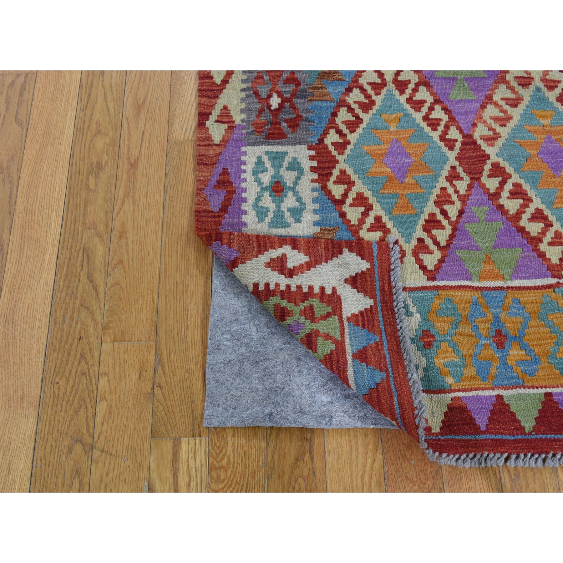 3-4 x5-6  Colorful Afghan Kilim Pure Wool Hand Woven Oriental Rug 