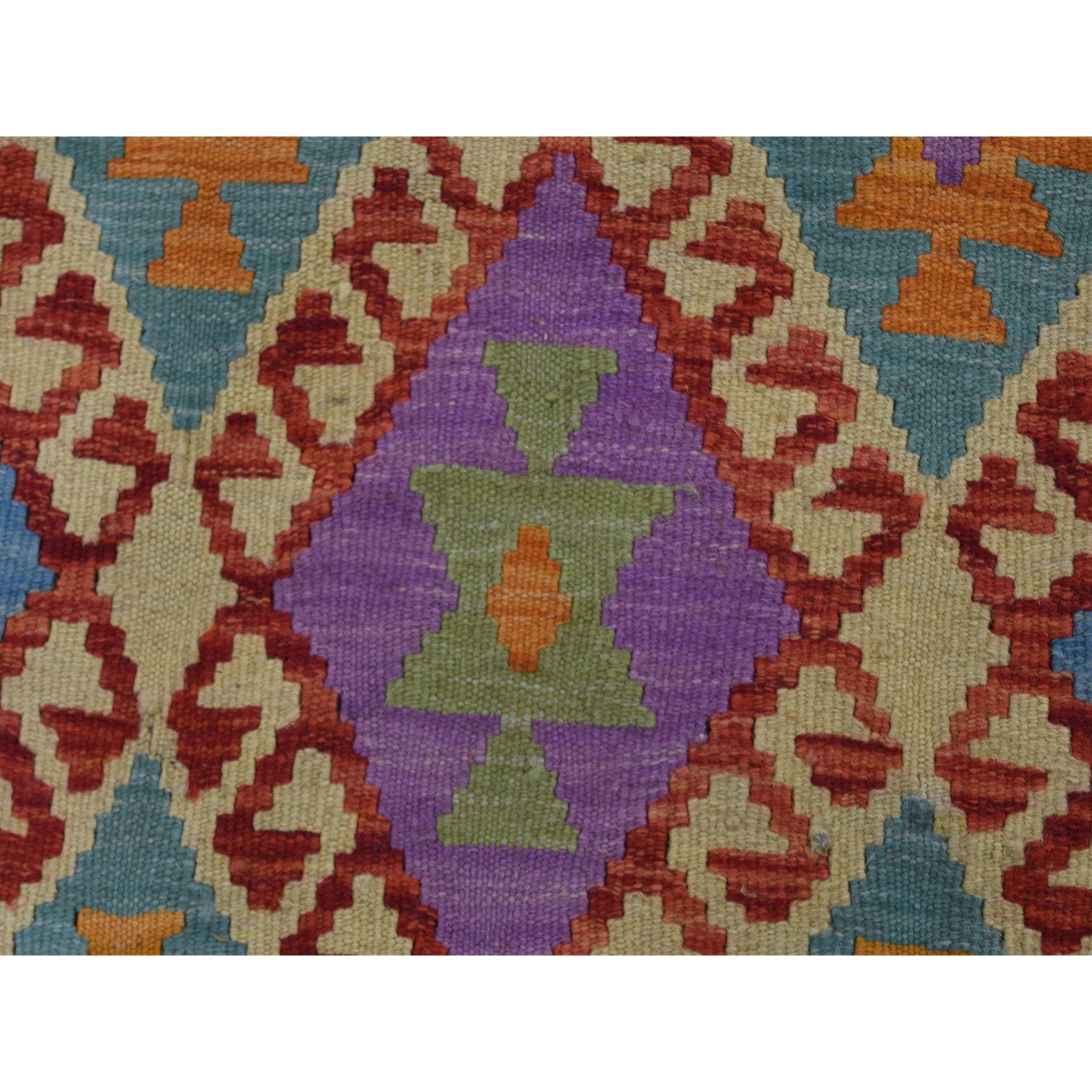 3-4 x5-6  Colorful Afghan Kilim Pure Wool Hand Woven Oriental Rug 