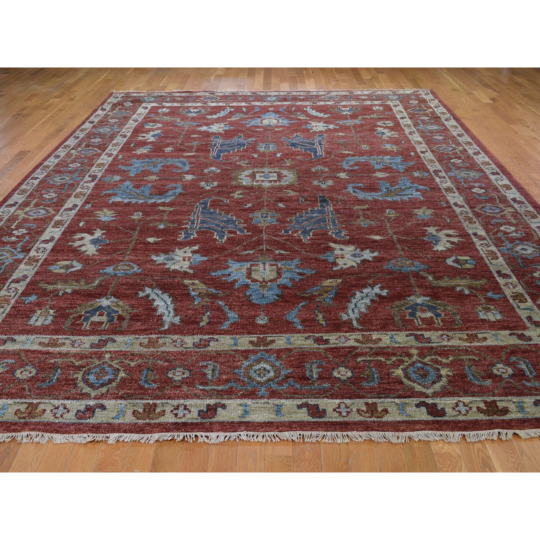 9-10 x14-2   Red Supple Collection Serapi Design Soft wool Hand Knotted Oriental Rug 
