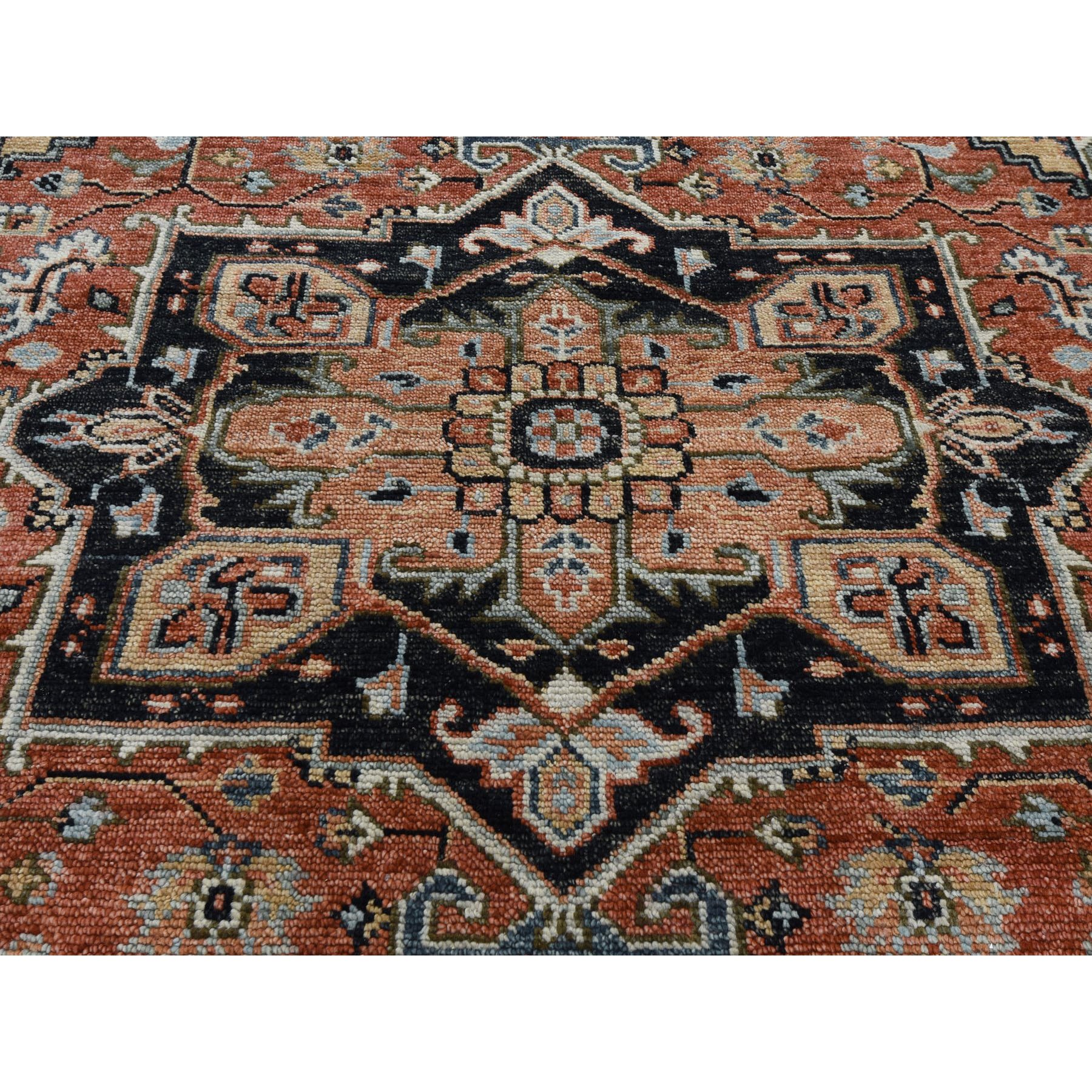 8-2 x9-10  Coral Supple Collection Heriz Design Soft Wool Hand Knotted Oriental Rug 