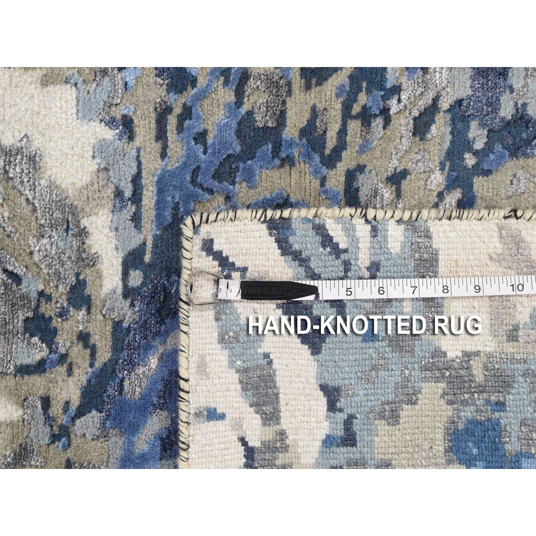 2-x2-10  Abstract Design Wool and Silk Hi-low Pile Hand Knotted Oriental Rug 