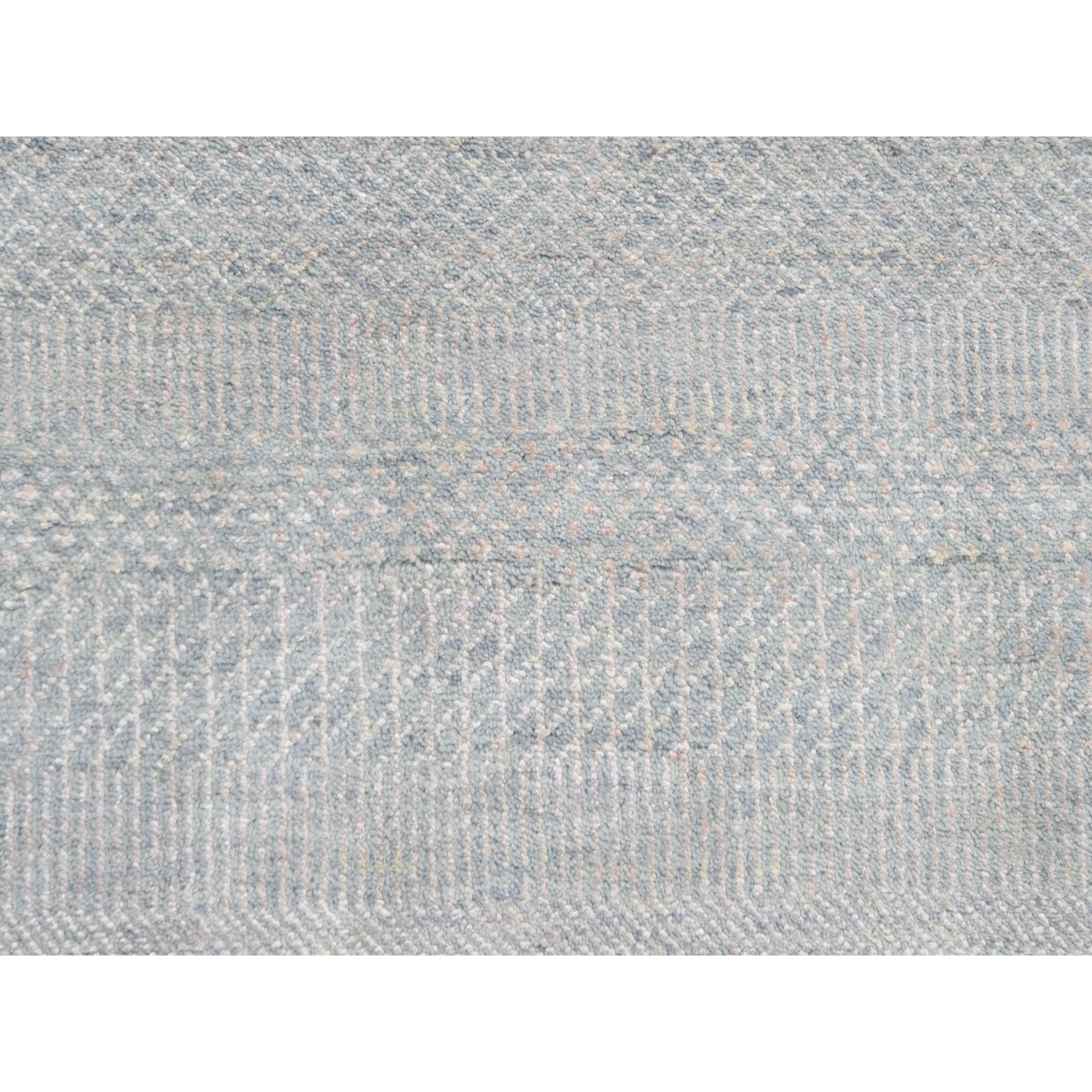 2-6 x11-10  Blue Grass Design Wool And Silk Runner Hand Knotted Oriental Rug 