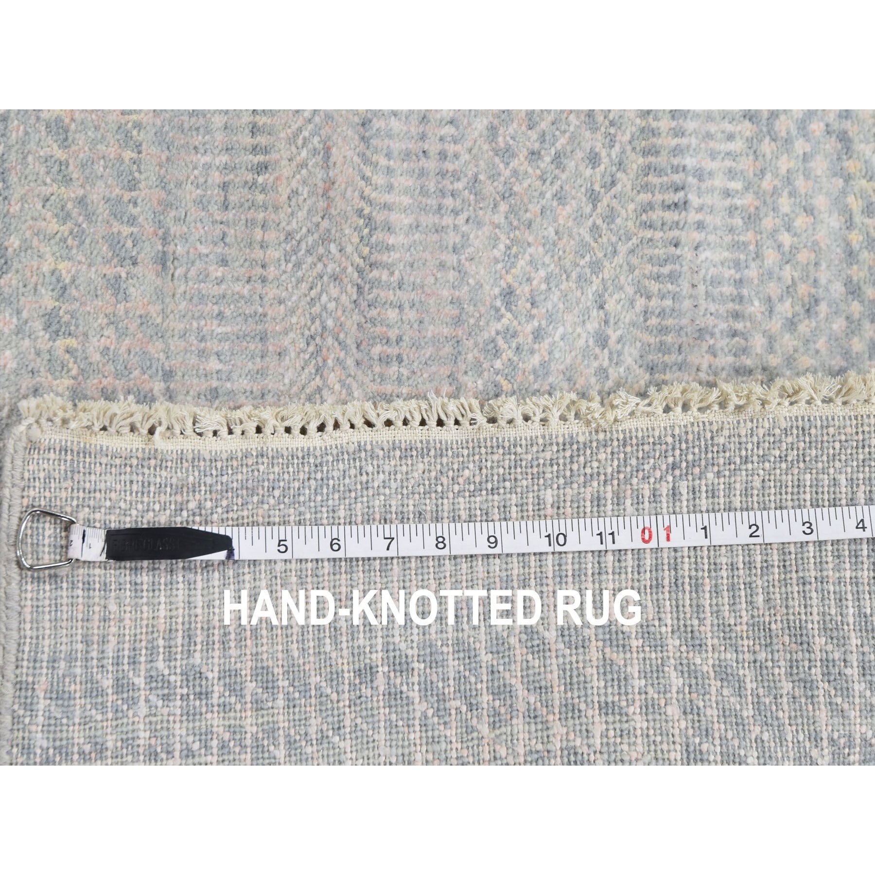2-6 x11-10  Blue Grass Design Wool And Silk Runner Hand Knotted Oriental Rug 