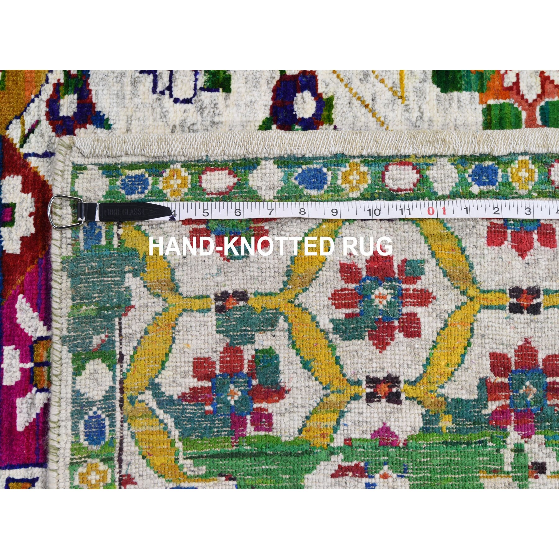 9-x12-1  Colorful Sari Silk Mamluk Design Hand Knotted Oriental Rug 