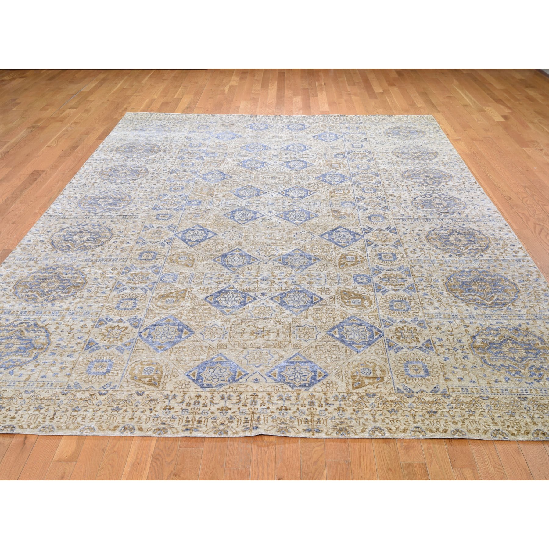 9-x12-2  Silk With Textured wool Mamluk Design Hand knotted Oriental Rug 