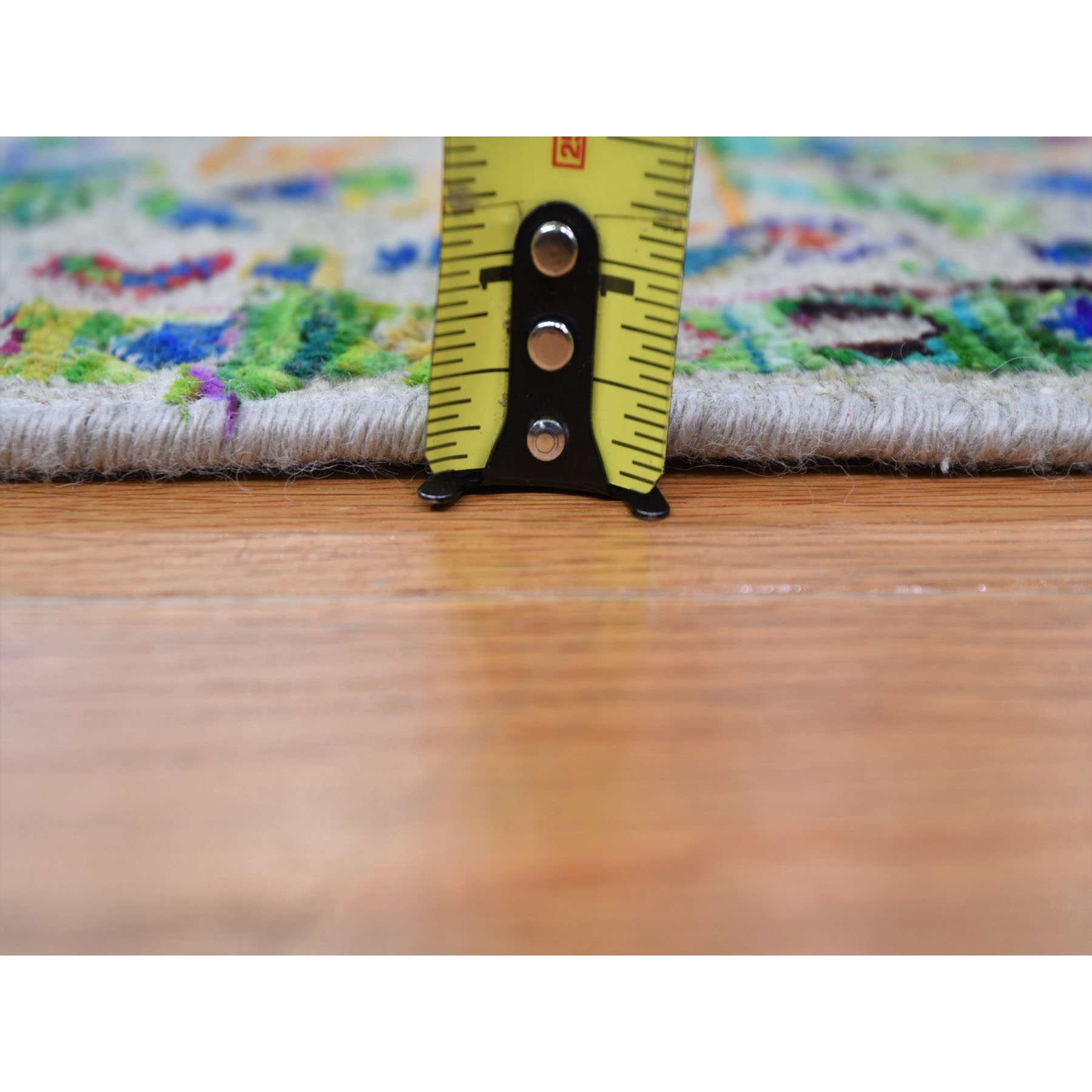 7-10 x10- Colorful Sari Silk Mamluk Design Hand Knotted Oriental Rug 