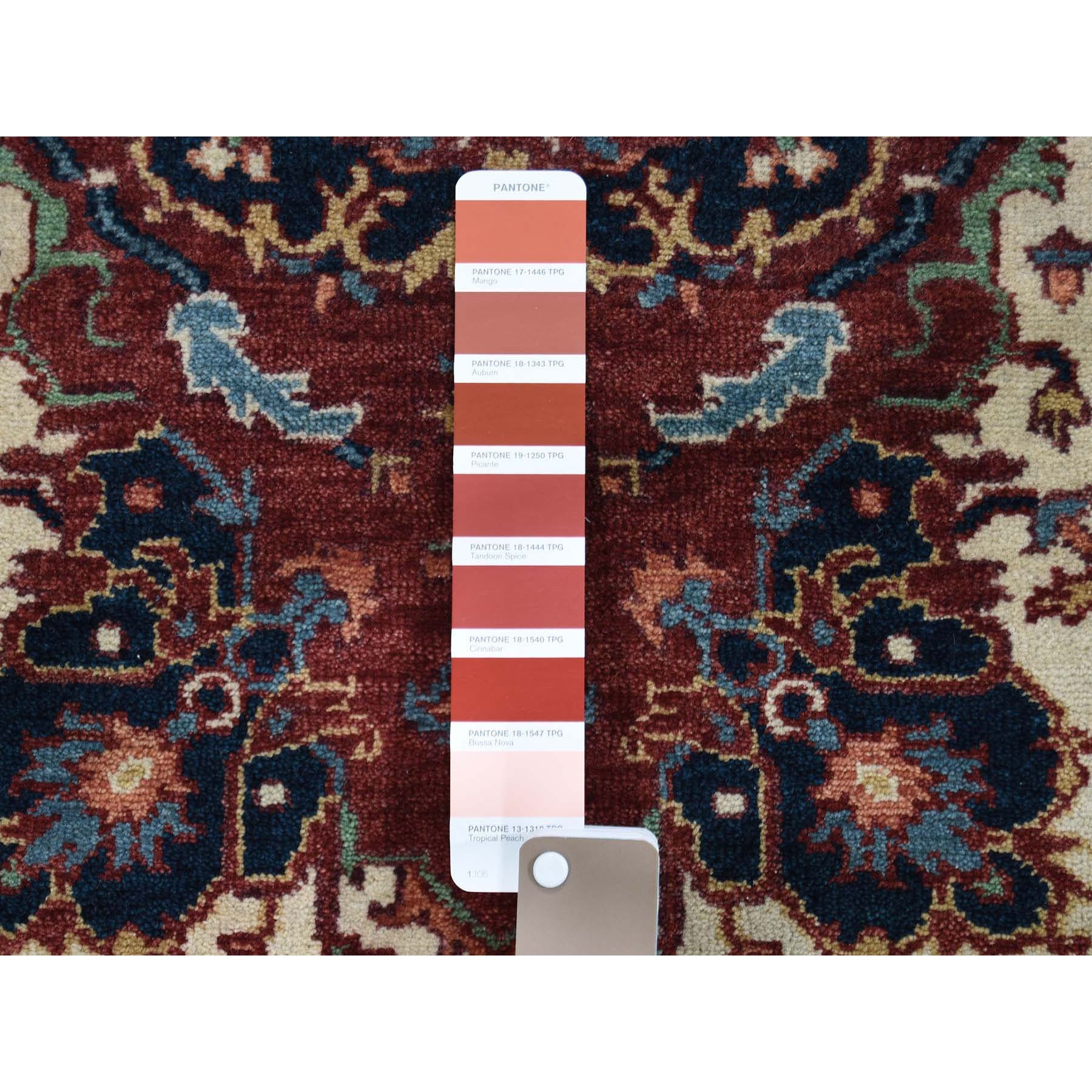 2-x3- Antiqued Heriz Re-creation Hand-Knotted Pure Wool Oriental Rug 