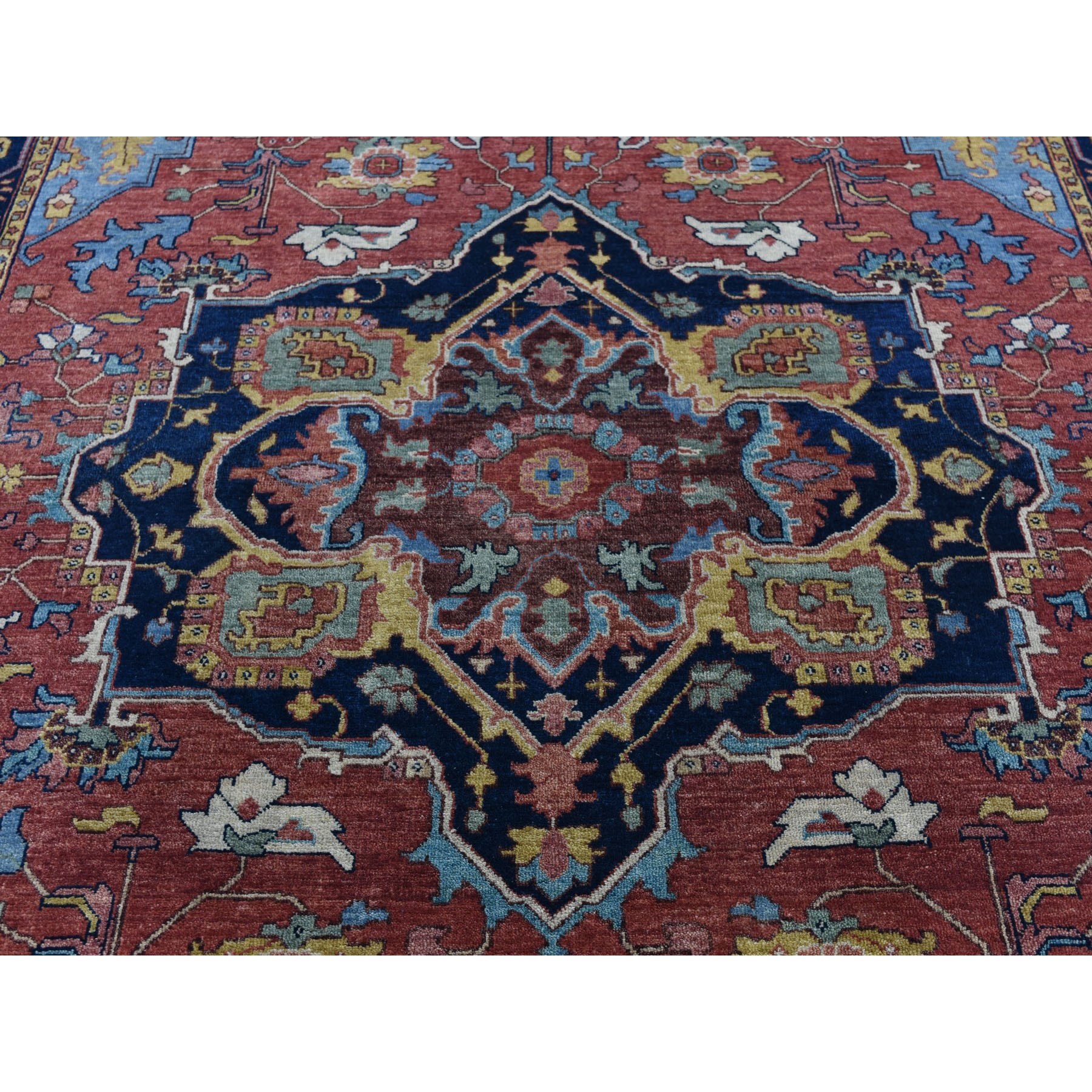 5-10 x9- Antiqued Heriz Re-creation Pure Wool Hand Knotted Oriental Rug 