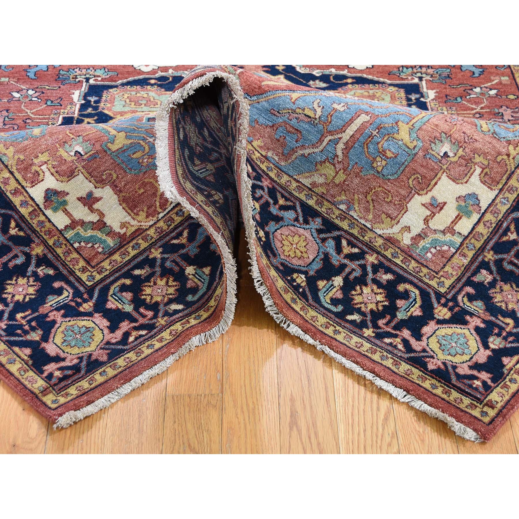 5-x7-2  Antiqued Heriz Re-creation Pure Wool Hand-Knotted Oriental Rug 