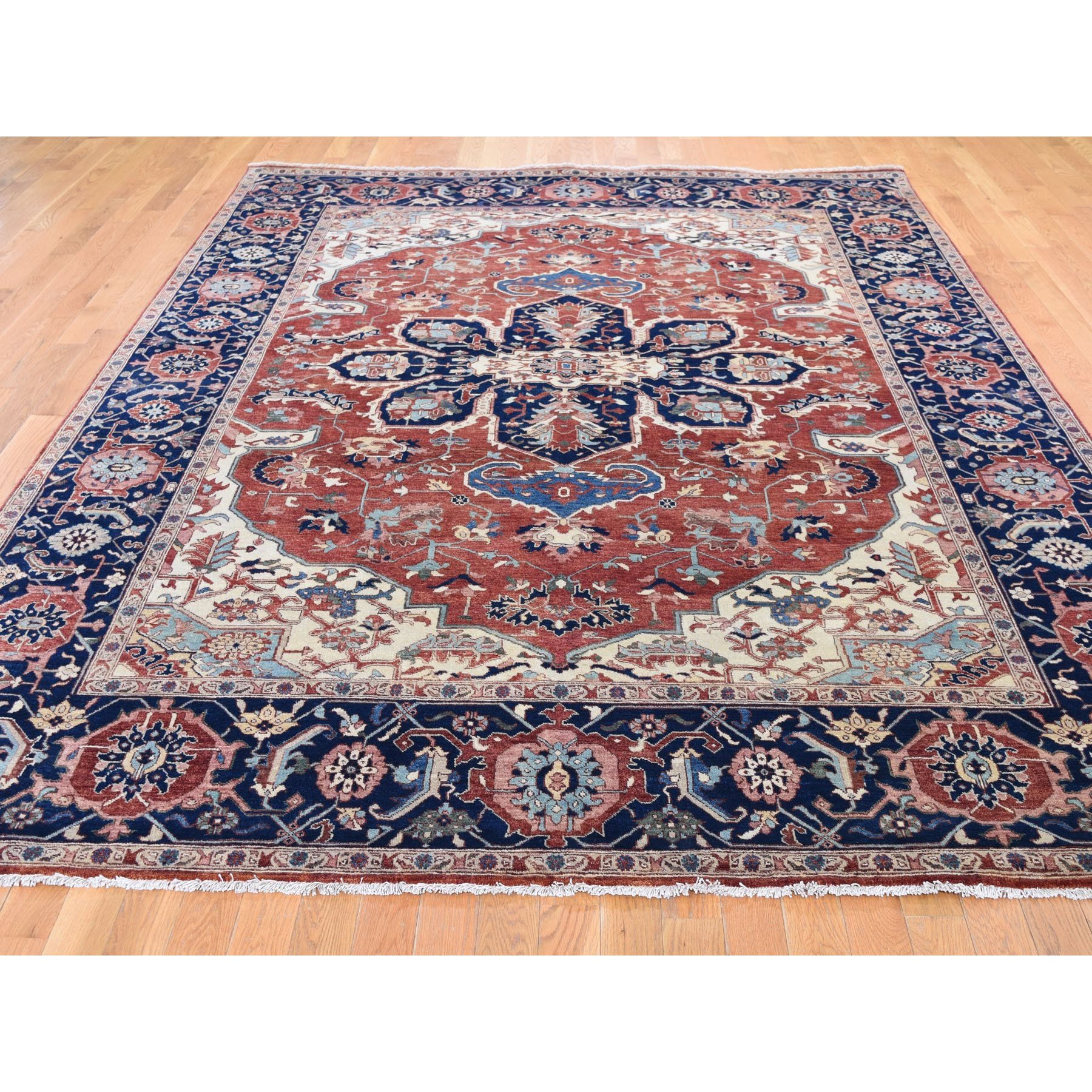 8-x10-2  Antiqued Heriz Re-creation Pure Wool Hand Knotted Oriental Rug 