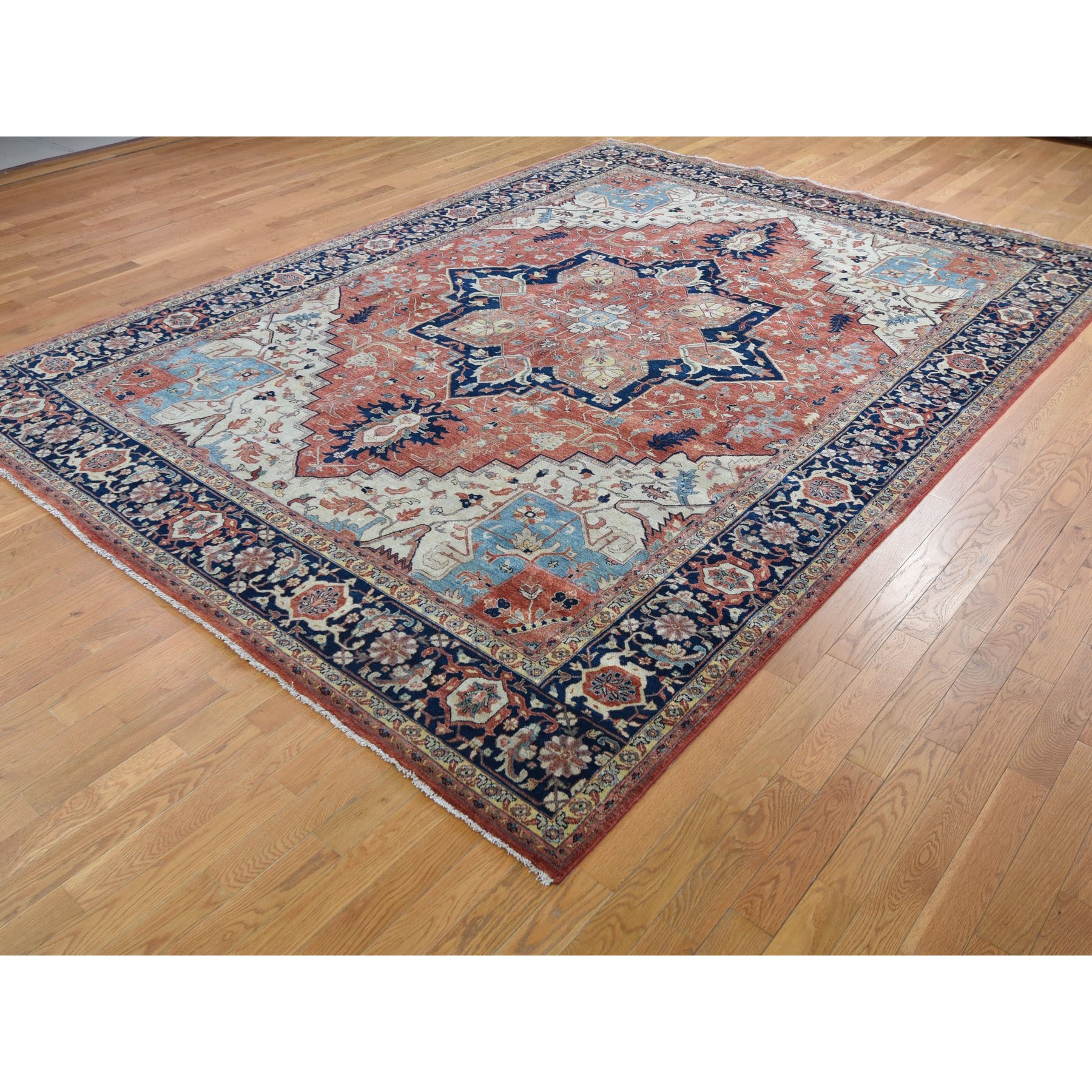 9-x12-1  Antiqued Heriz Re-Creation Hand Knotted Pure Wool Oriental Rug 