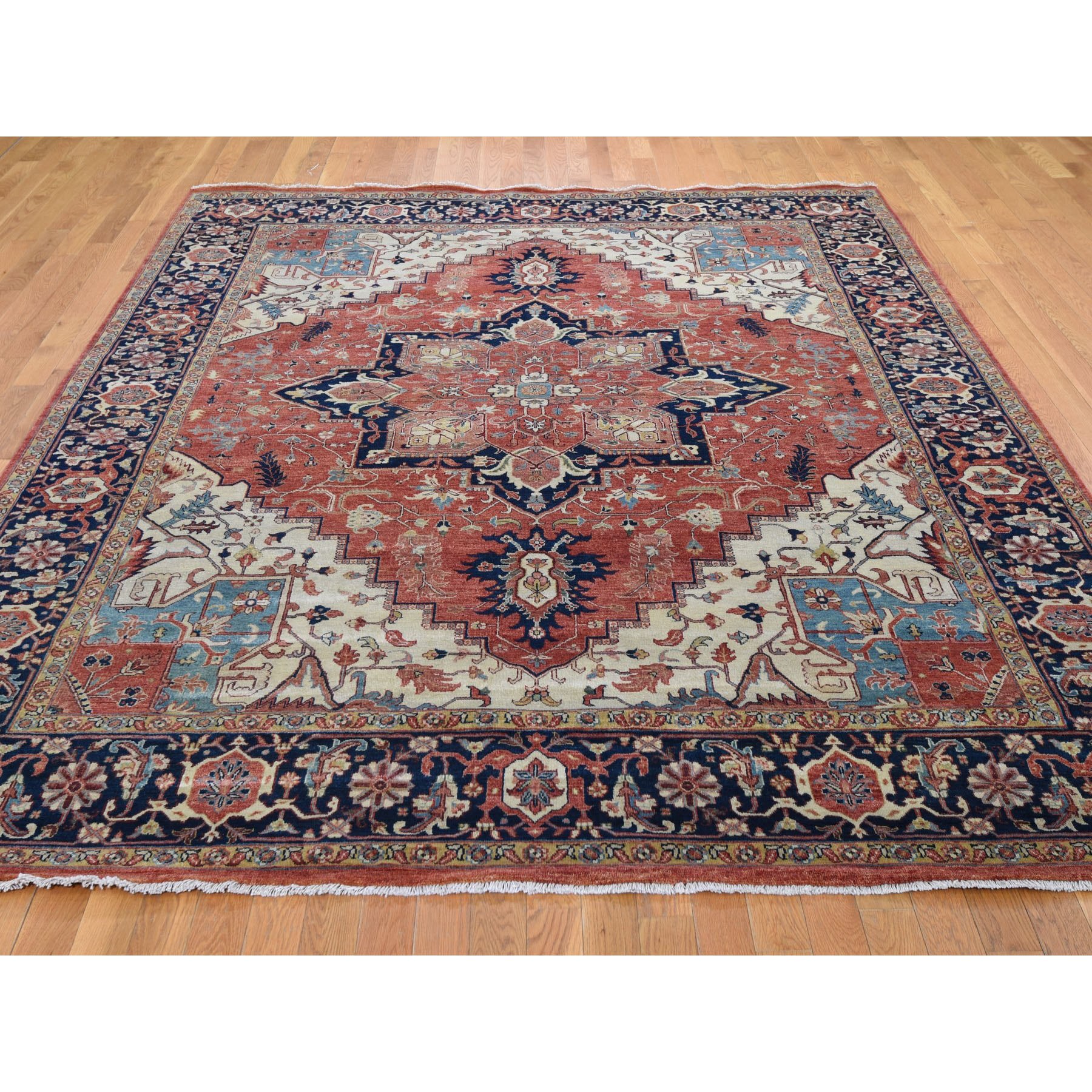 8-1 x10-3  Antiqued Heriz Re-Creation Hand Knotted Pure Wool Oriental Rug 