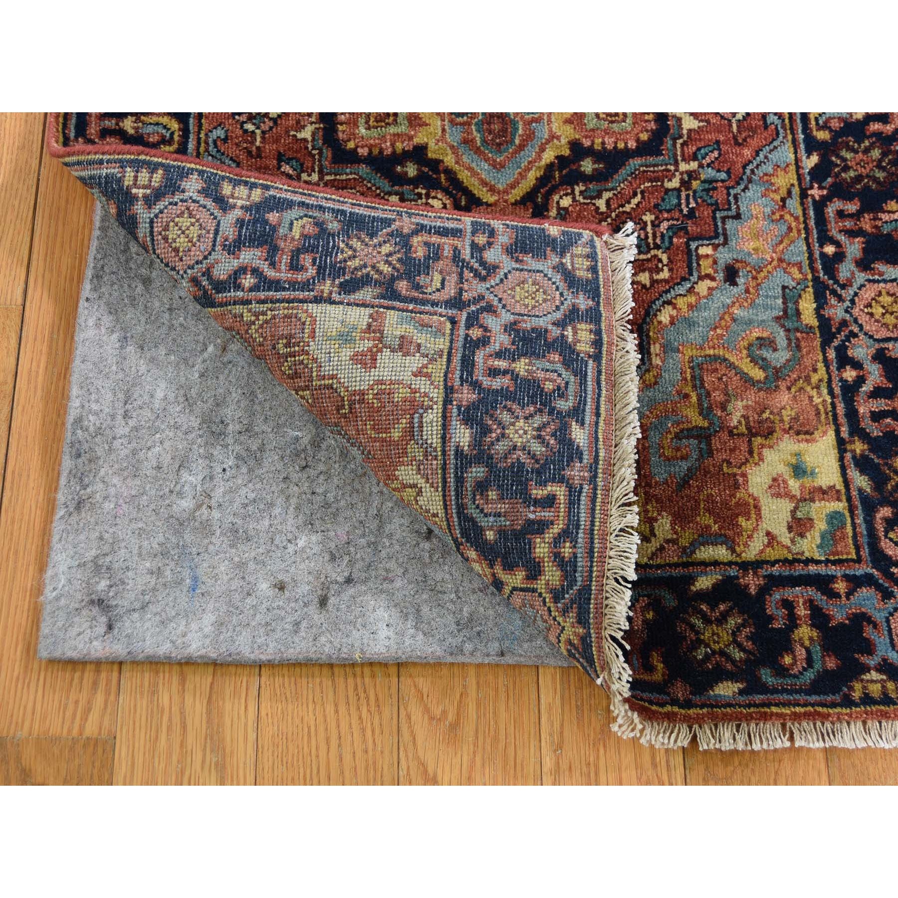 2-x3- Antiqued Heriz Re-creation Pure Wool Hand-Knotted Oriental Rug 