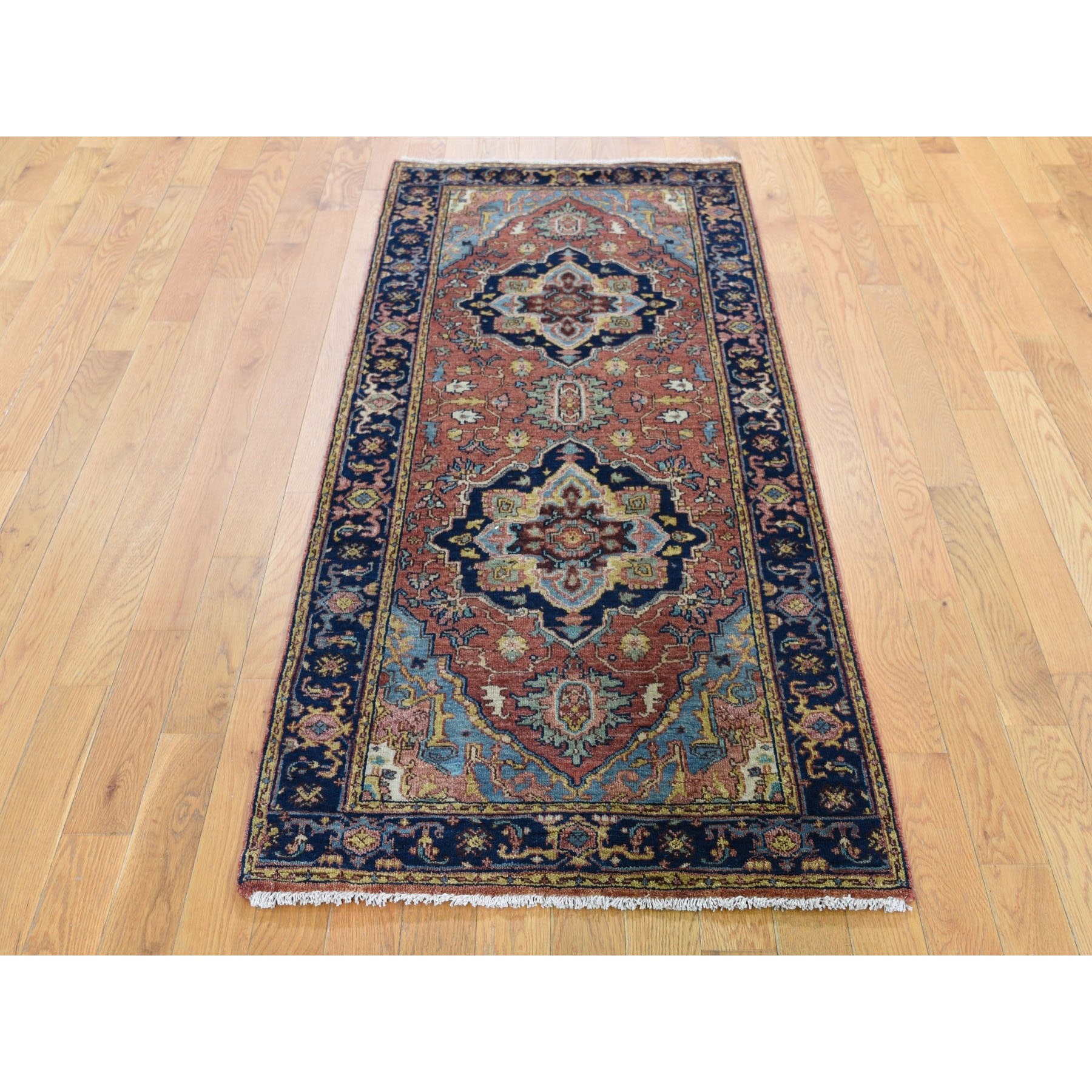 2-7 x6-3  Antiqued Heriz Re-creation Runner Pure Wool Hand Knotted Oriental Rug 
