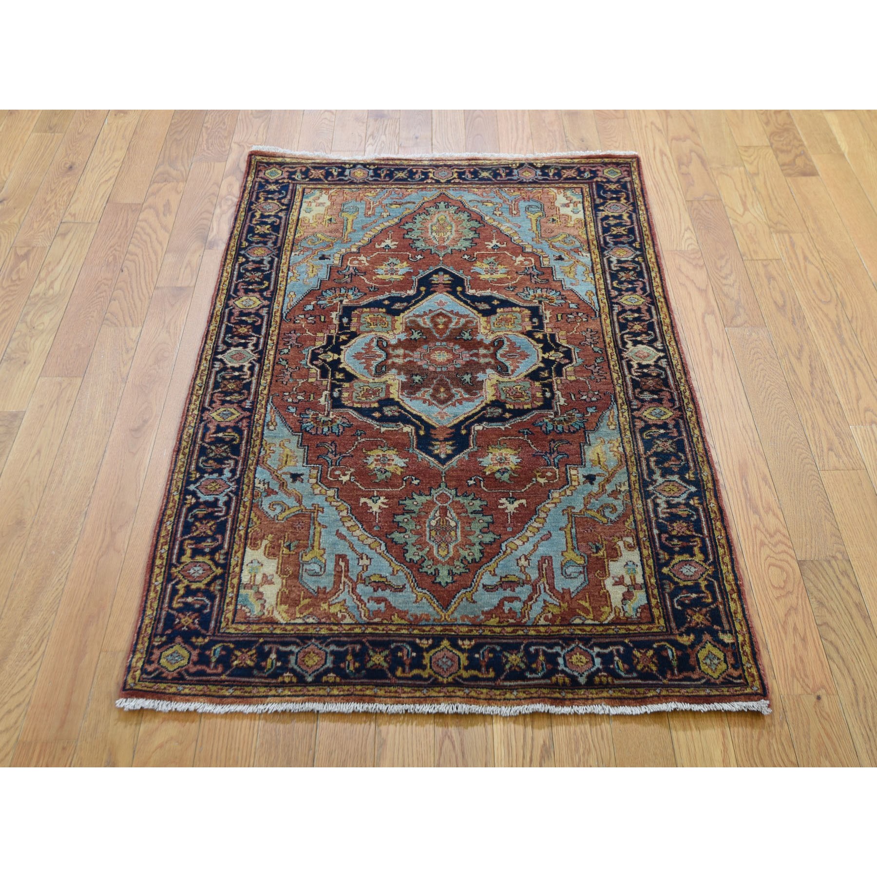 3-1 x5-2  Antiqued Heriz Re-creation Pure Wool Hand Knotted Oriental Rug 