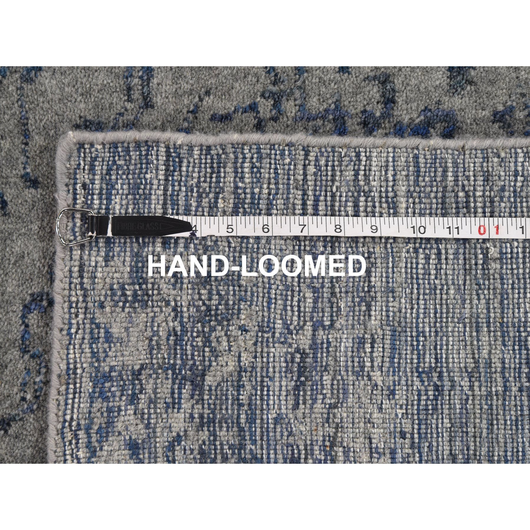 7-10 x10- jacquard Hand Loomed With Broken Persian Heriz Design Blue Oriental Rug 